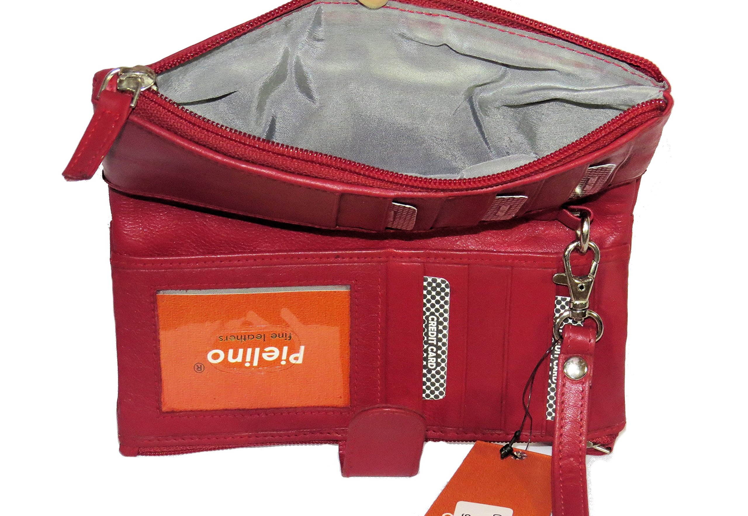 Genuine Leather Women's Wristlet Wallet - Soft RFID Blocking Organizer Clutch for Credit Cards & Cash - Perfect for Travel, Shopping, and Everyday Use