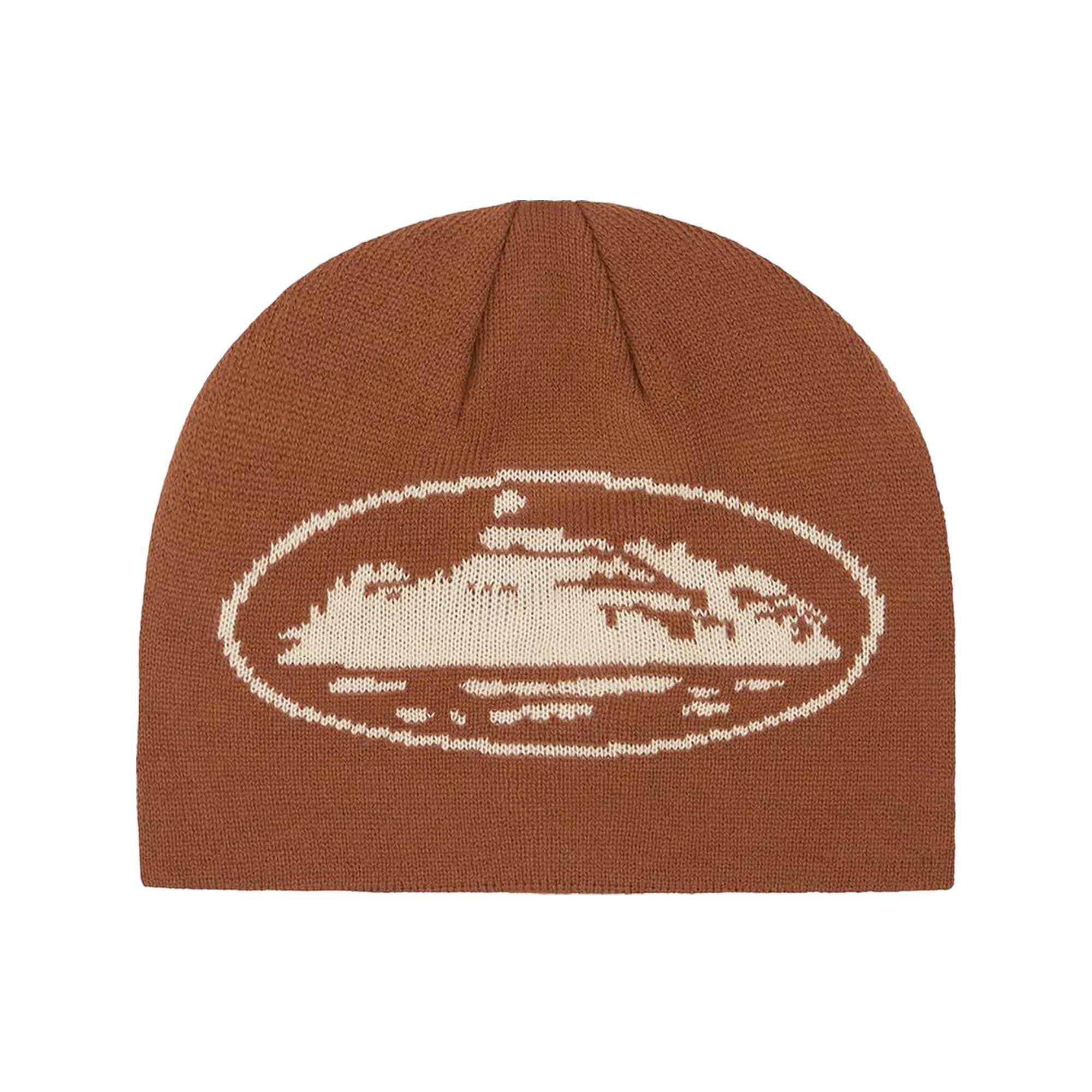 Corteiz Alcatraz Skully 'Brown' (2023) - Stylish Streetwear Beanie for Men & Women - Perfect for Winter, Urban Fashion & Outdoor Activities