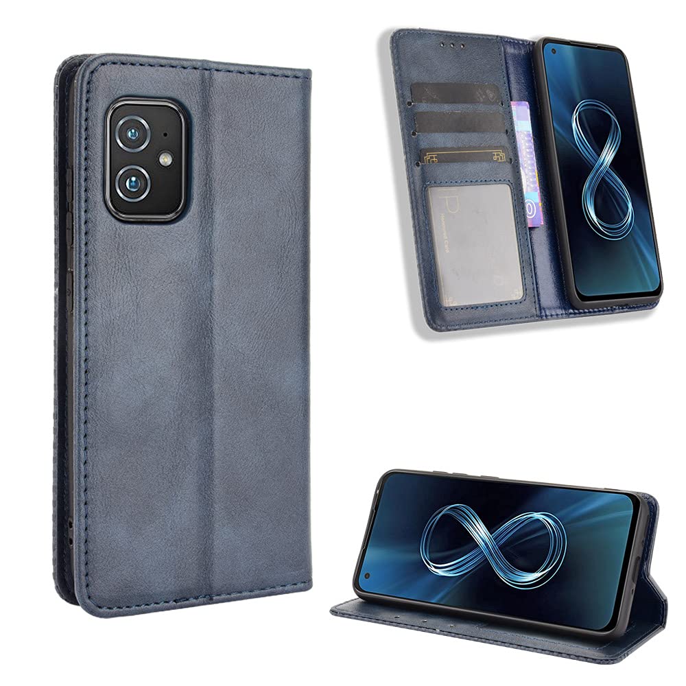 Premium PU Leather Flip Case for Asus ZenFone 8 (2021 ZS590KS) - Slim Protective Cover with Card Slots | Perfect for Business, Travel & Daily Use