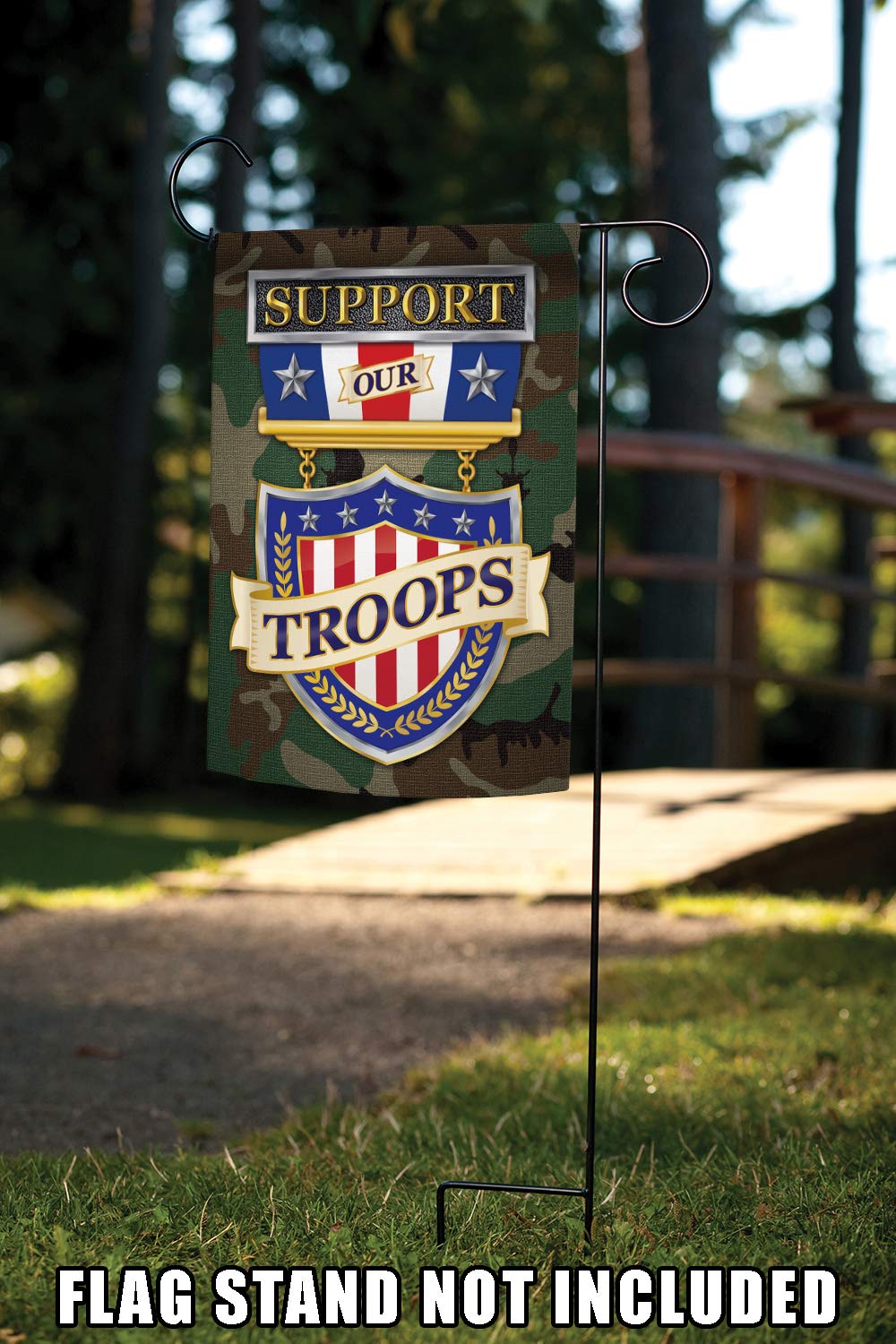 Toland Home Garden 1112388 Double Sided Patriotic Garden Flag 12x18 Inch - Military Yard Decoration, Outdoor House Flag to Support Our Troops - Perfect for Front Yard, Porch & Patriotic Holidays
