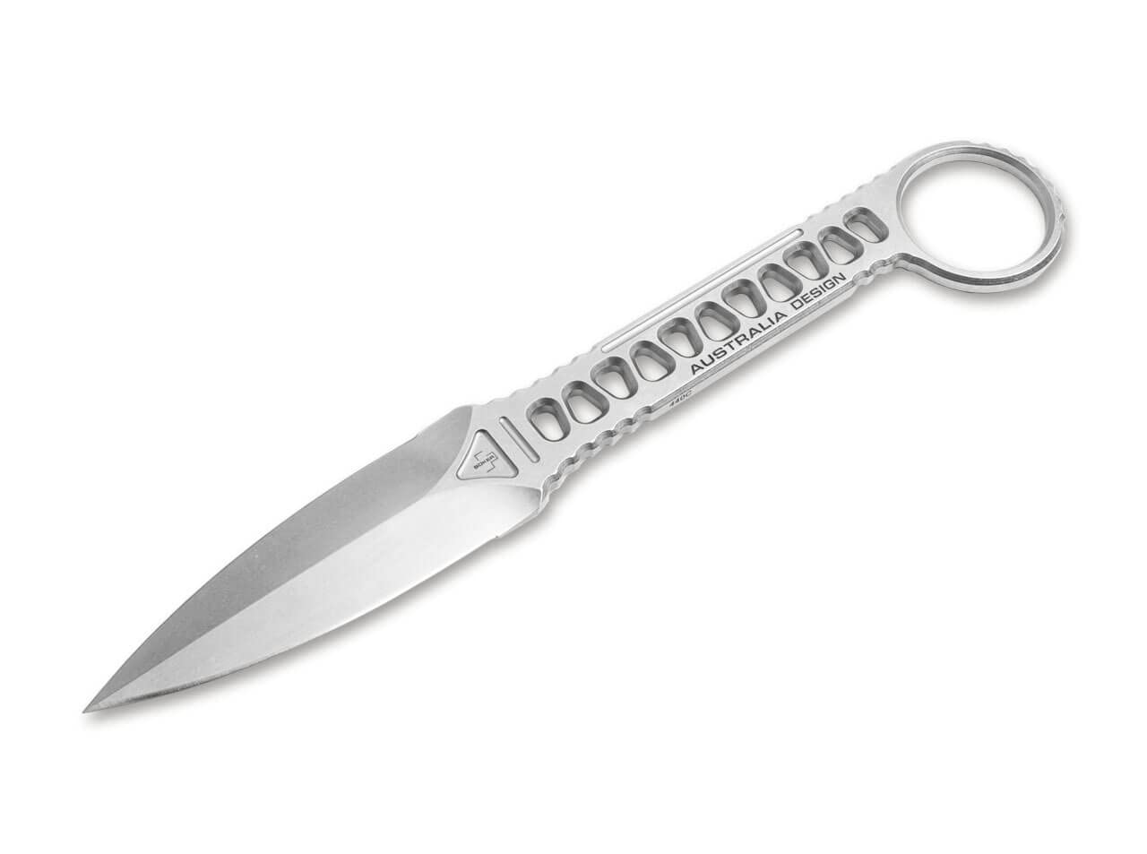Boker Plus Voodoo Silver Fixed Blade Knife - 3.35