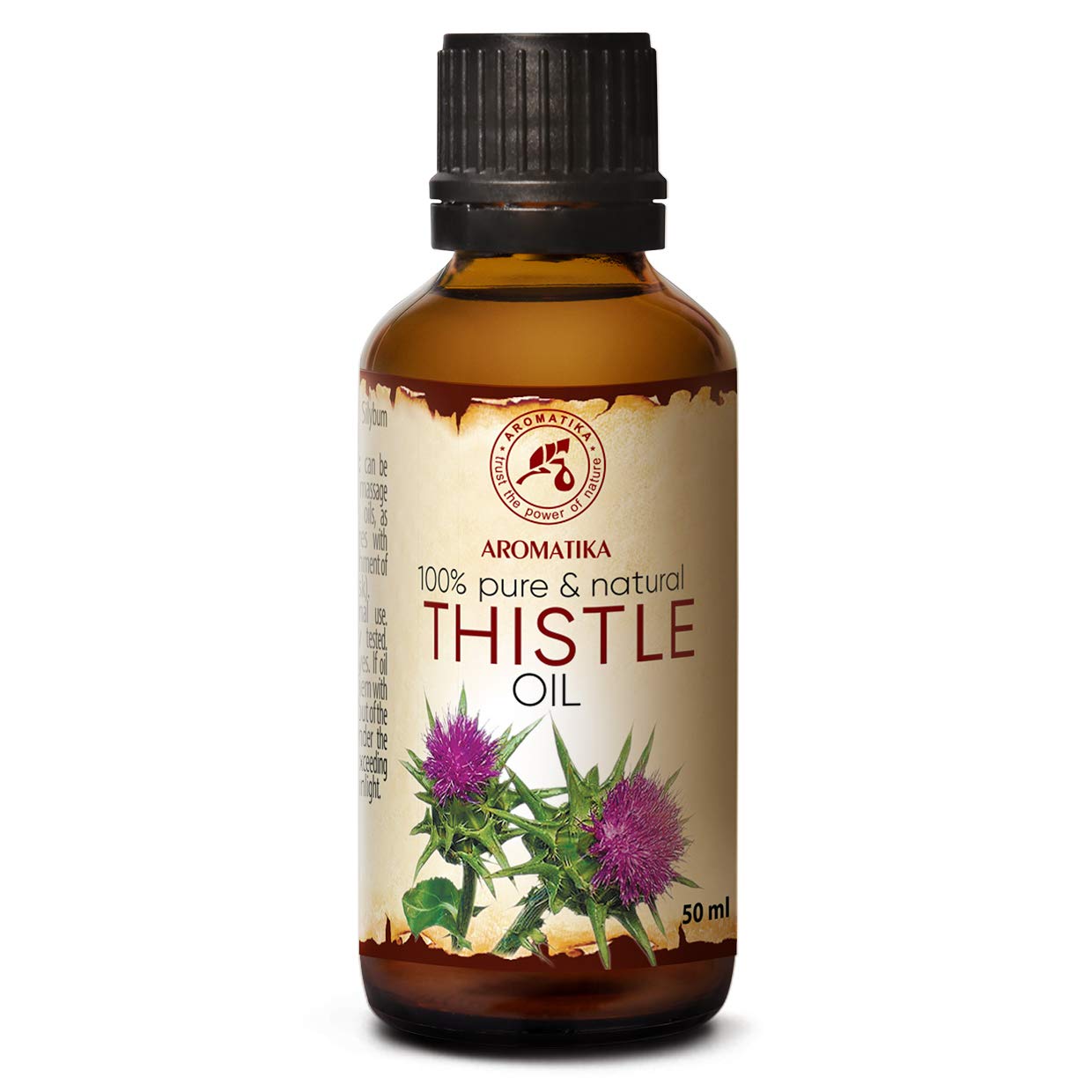 Organic Thistle Oil 50ml - 100% Pure Cold-Pressed Silybum Marianum Seed Oil for Skin, Hair & Body Care - Natural Face Moisturizer & Scalp Treatment - Glass Dropper Bottle - Perfect for DIY Beauty, Massage & Aromatherapy