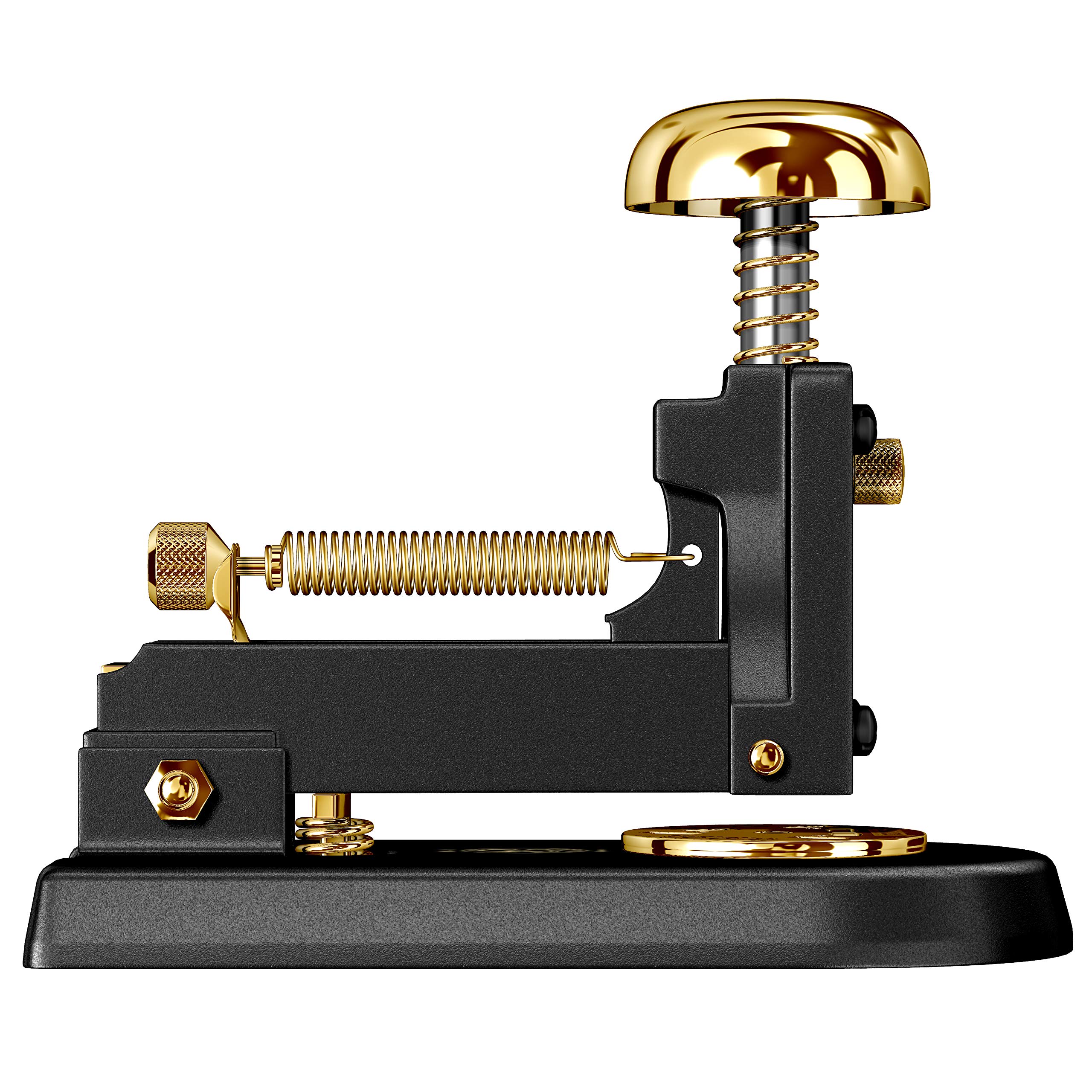 Premium M-1LN Small Black Stapler with 23K Gold Accents - Perfect for Office, School & Home Use