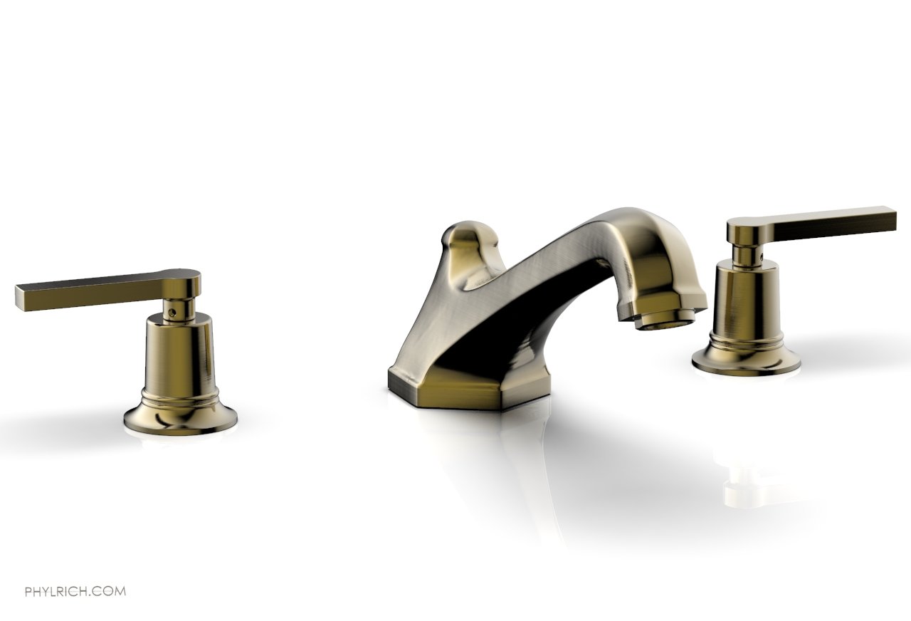 HEX MODERN Deck Tub Faucet Set with Lever Handles 501 41 - Durable Bathroom Sink Faucet for Modern Home & Commercial Use