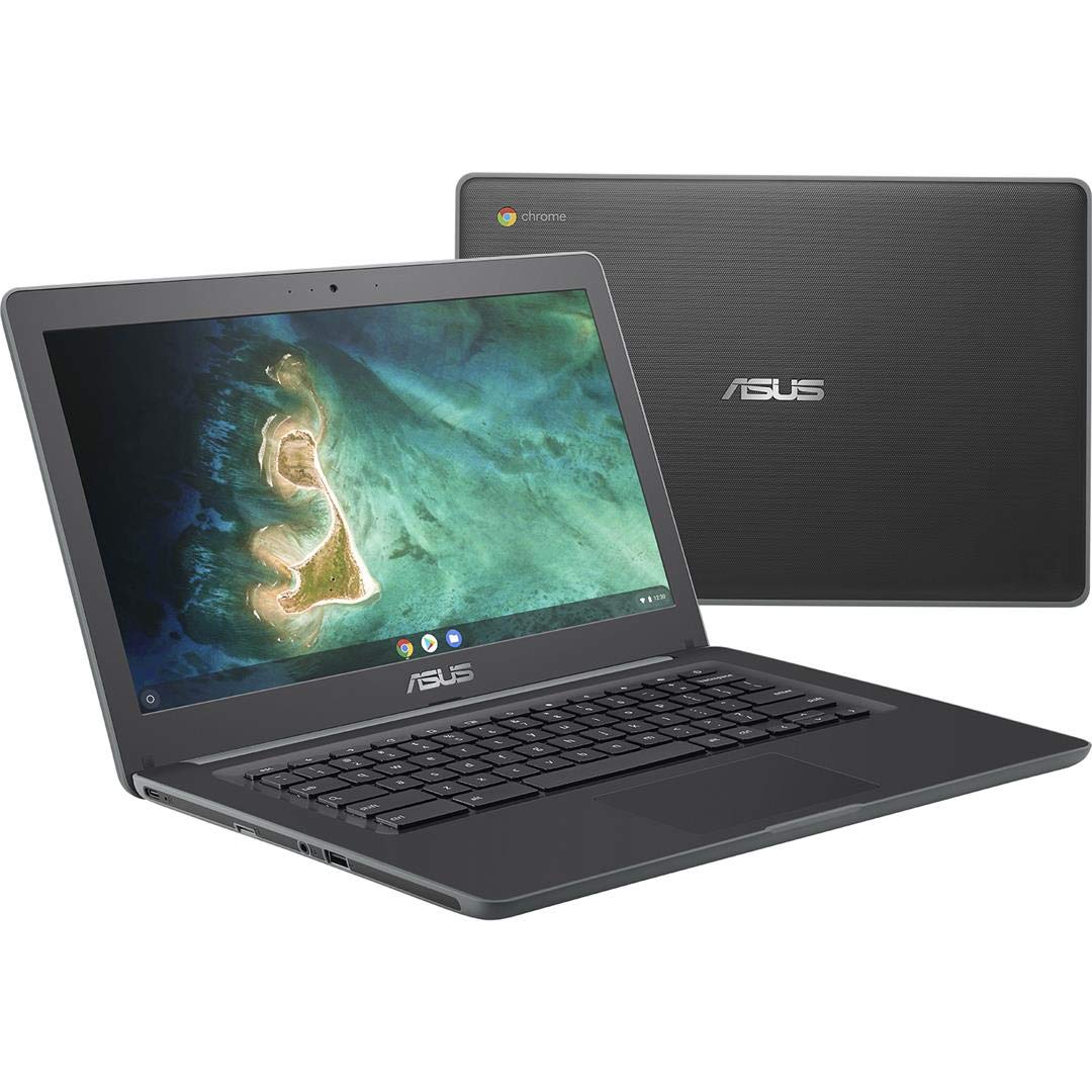 ASUS Chromebook C403NA-YS02 14-inch Laptop - Intel Celeron N3350 1.1GHz, 4GB RAM, 32GB eMMC, USB 3.1, Chrome OS - Dark Grey | Lightweight & Portable for Students, Business Travel & Remote Work