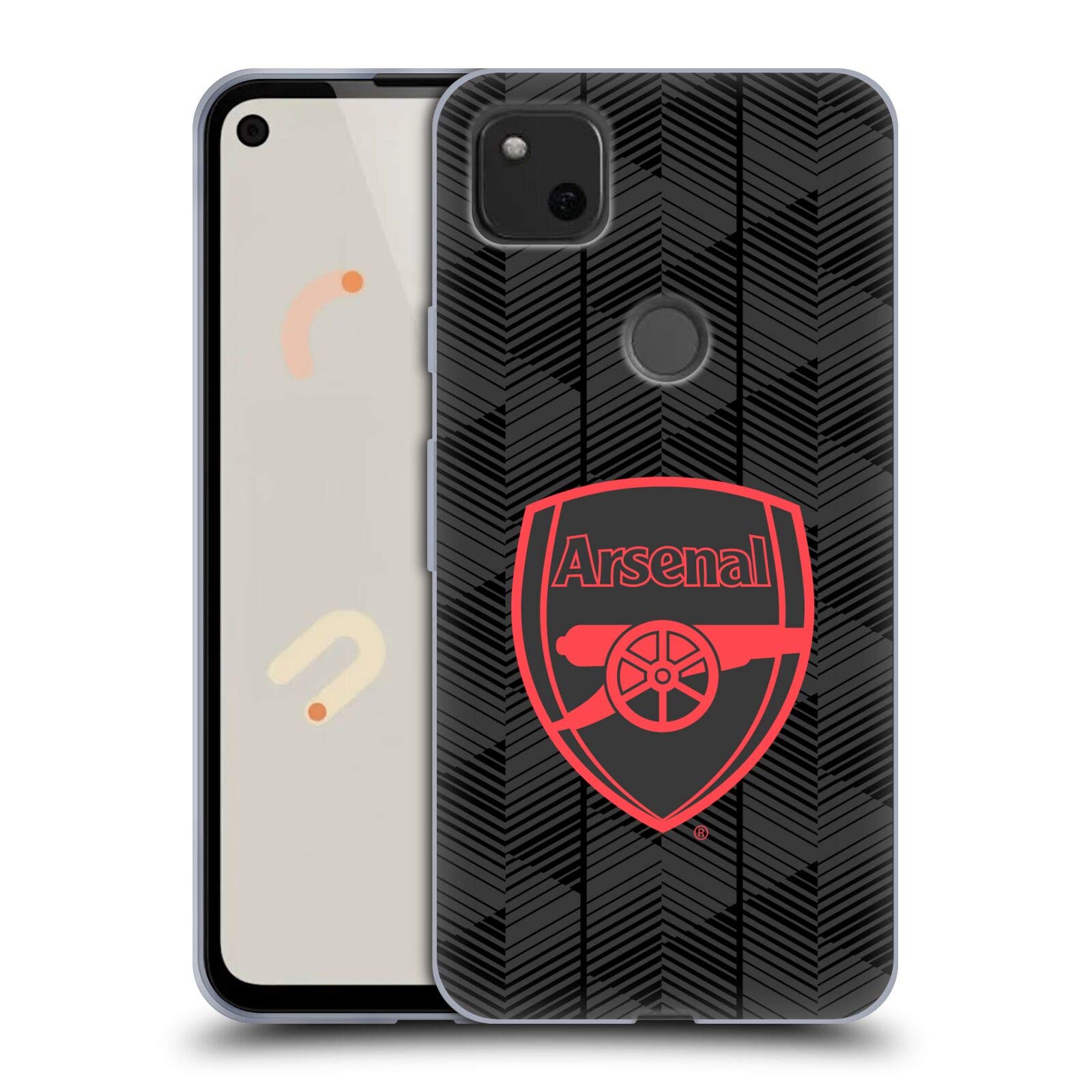 Arsenal FC Gel Case for Google Pixel 4a - Soft Black Crest Design for Football Fans