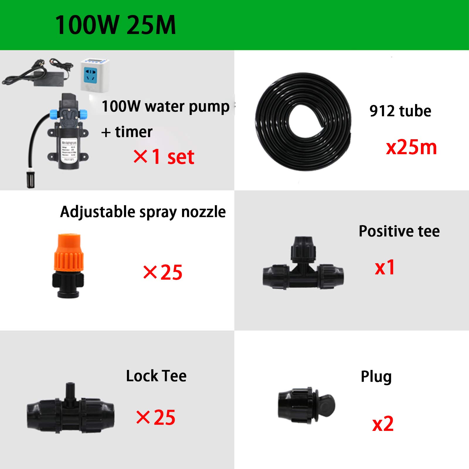 **Drip Irrigation Kit - Adjustable Nozzles & Water Pump for Garden, Greenhouse, Patio & Lawn | Atomizing Spray System for Efficient Plant Watering | Perfect for DIY Gardening & Sustainable Landscaping**