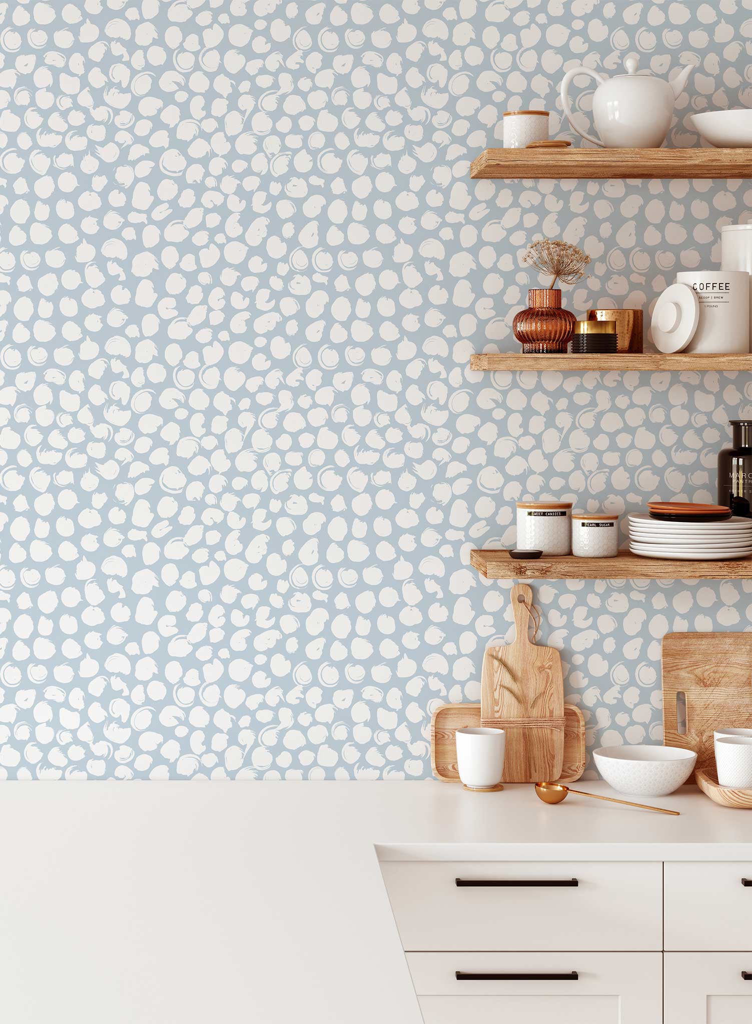 On the Dot Peel and Stick Wallpaper - Self-Adhesive Removable Wallpaper for Home Decor, Bedroom, Living Room, Nursery & Office