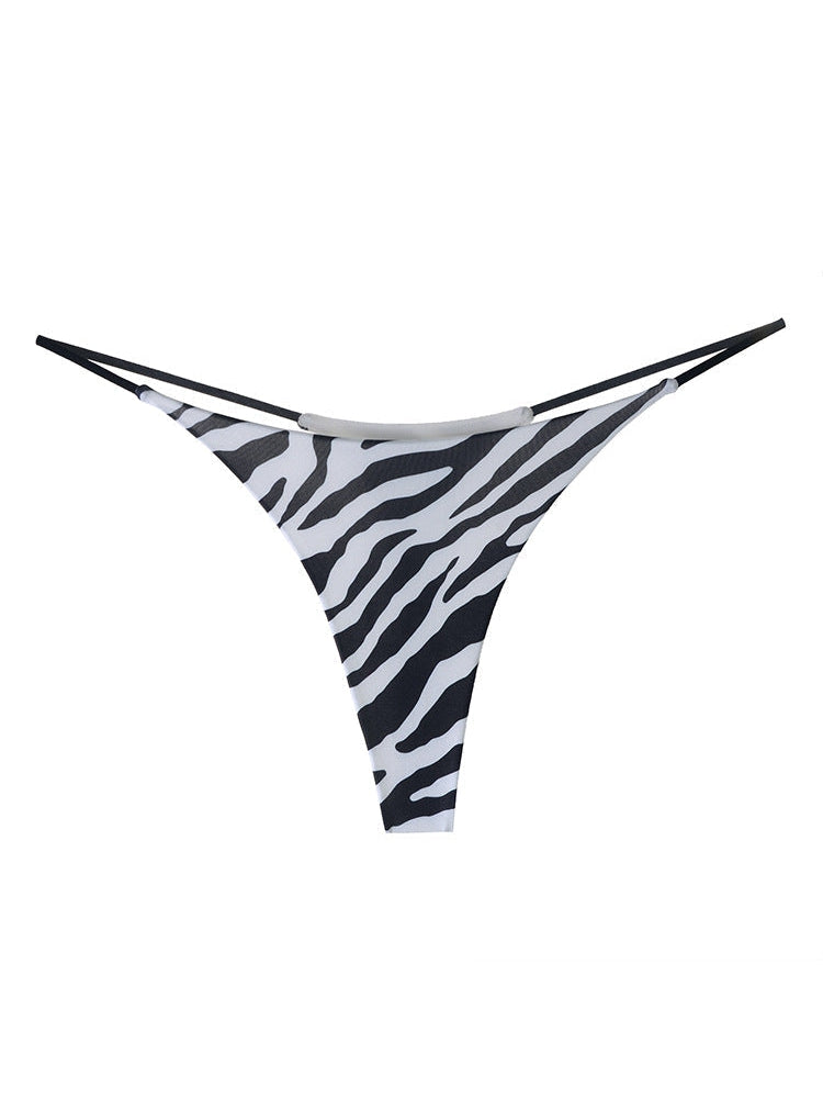 ZASUWA Women's Sexy Leopard Print T-Back Thong Underwear - Perfect for Date Night, Lingerie Sets & Sensual Occasions