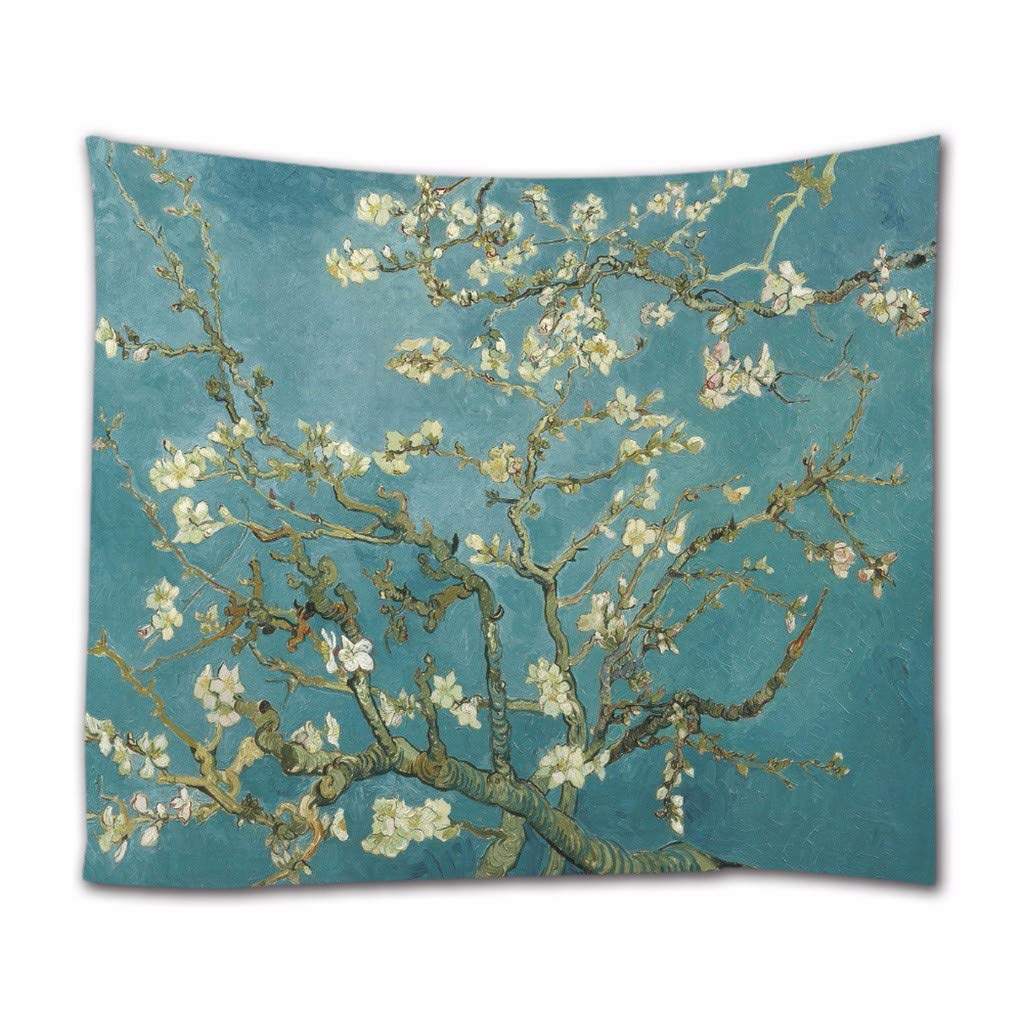 Vincent Van Gogh Almond Blossom Tree Art Print Fabric Wall Tapestry - Classic Home Decor for Bedroom, Living Room & Dorm | Van Gogh Inspired Wall Hanging Curtain for Boho & Vintage Style Interiors