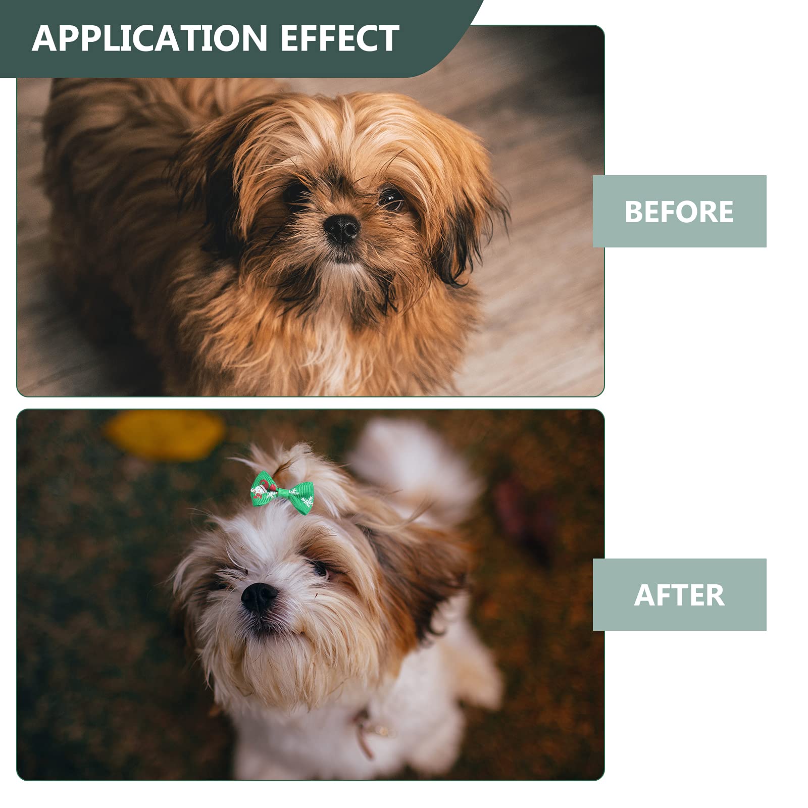 50 Pcs Dog Bows with Clips - Christmas Puppy Hair Accessories for Grooming & Xmas Photos