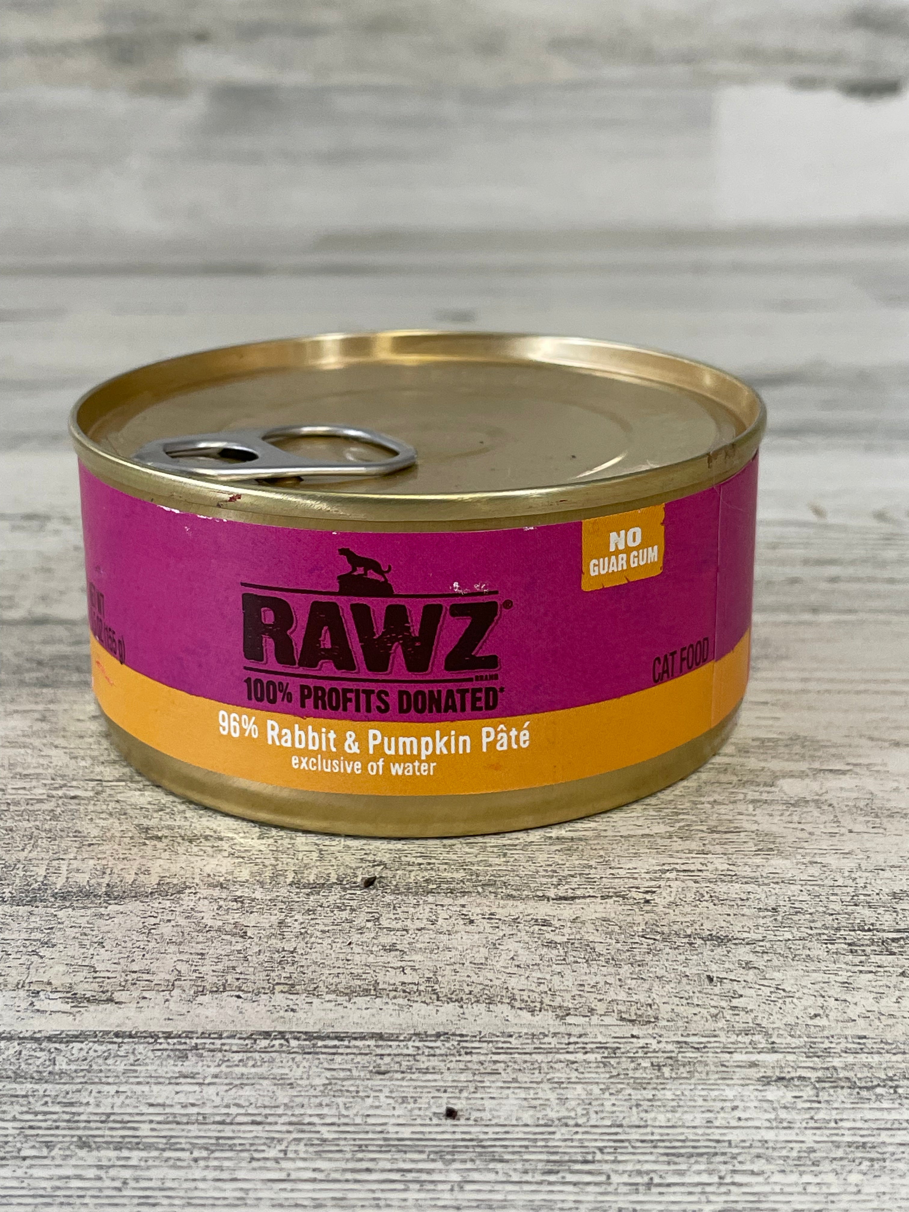 RAWZ 96% Rabbit & Pumpkin Pate Grain-Free Wet Cat Food - High Protein, Natural Ingredients for Indoor & Outdoor Cats - Perfect for Picky Eaters & Sensitive Stomachs