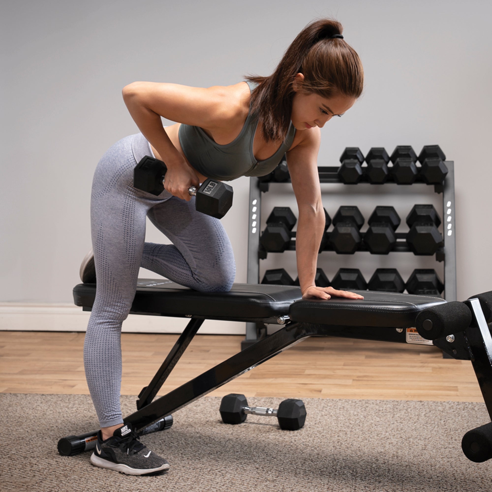 Marcy 10lb Rubber Hex Dumbbell - Premium Home Gym Equipment for Strength Training & Weightlifting | Perfect for Home Workouts, CrossFit & Fitness Routines