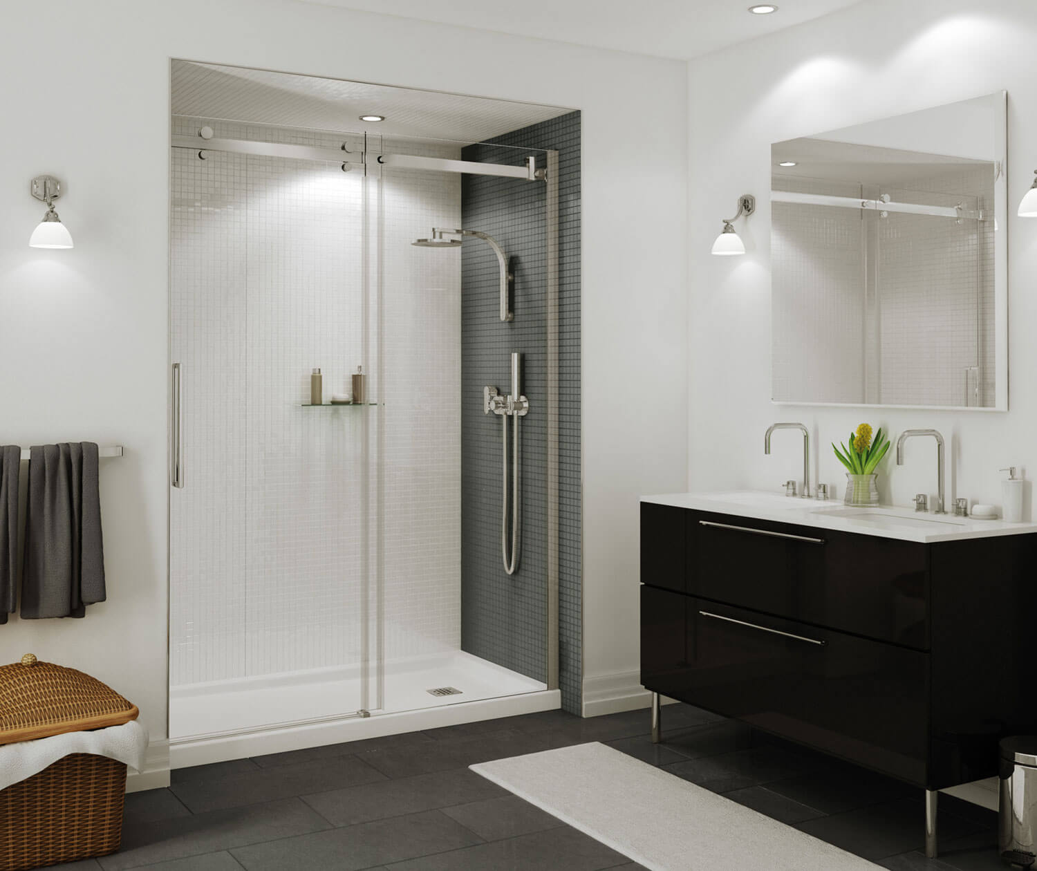 B3Square 6036 Acrylic Alcove Shower Base - 36x36 Inch Slip-Resistant Bathtub Replacement with Quick Drain - Perfect for Small Bathroom Remodeling & ADA Compliant Installation