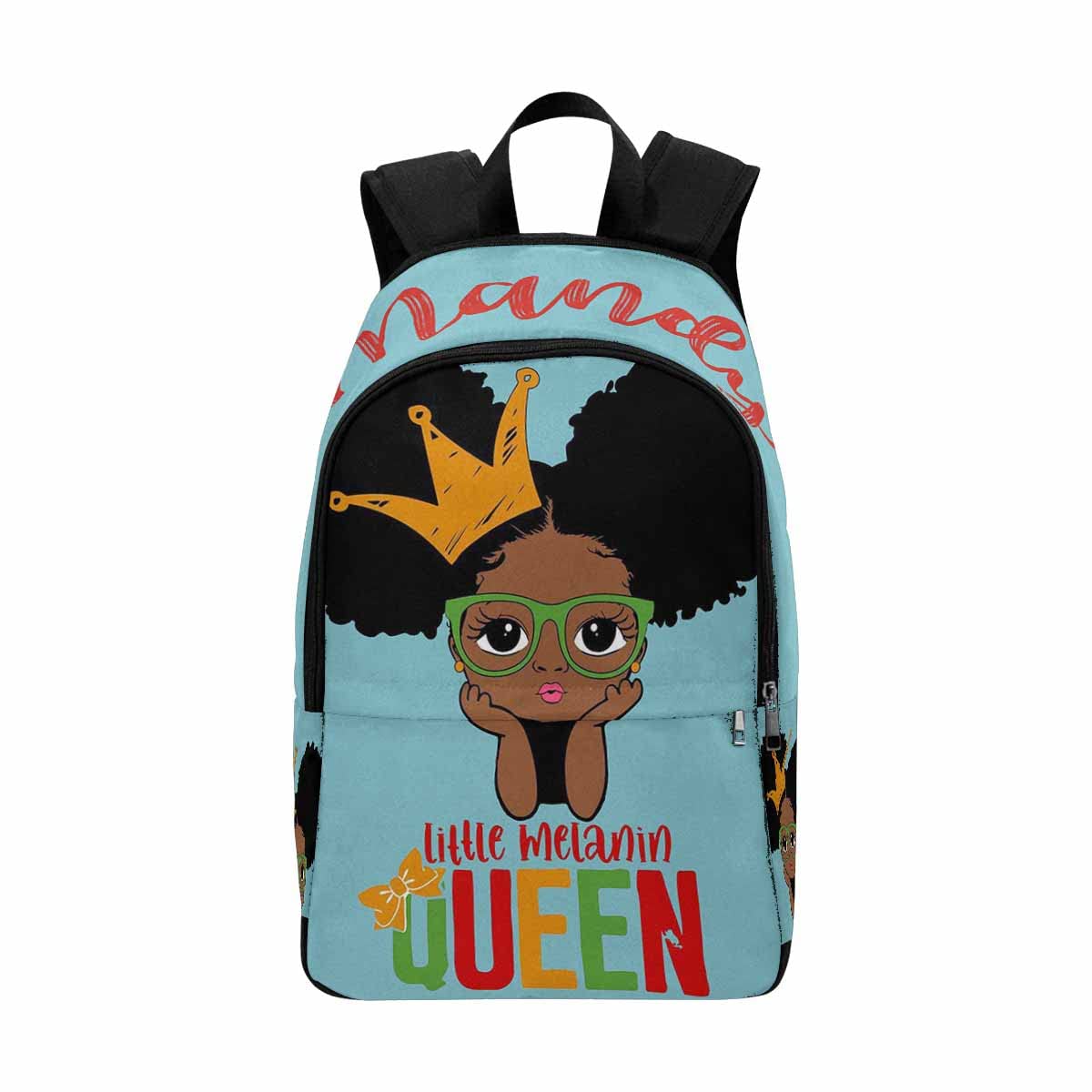 Custom Personalized Name Peekaboo Girl Glasses Melanin Queen Backpack - Unique School Bag for Girls, Trendy & Stylish - Perfect for School, Travel, and Everyday Use
