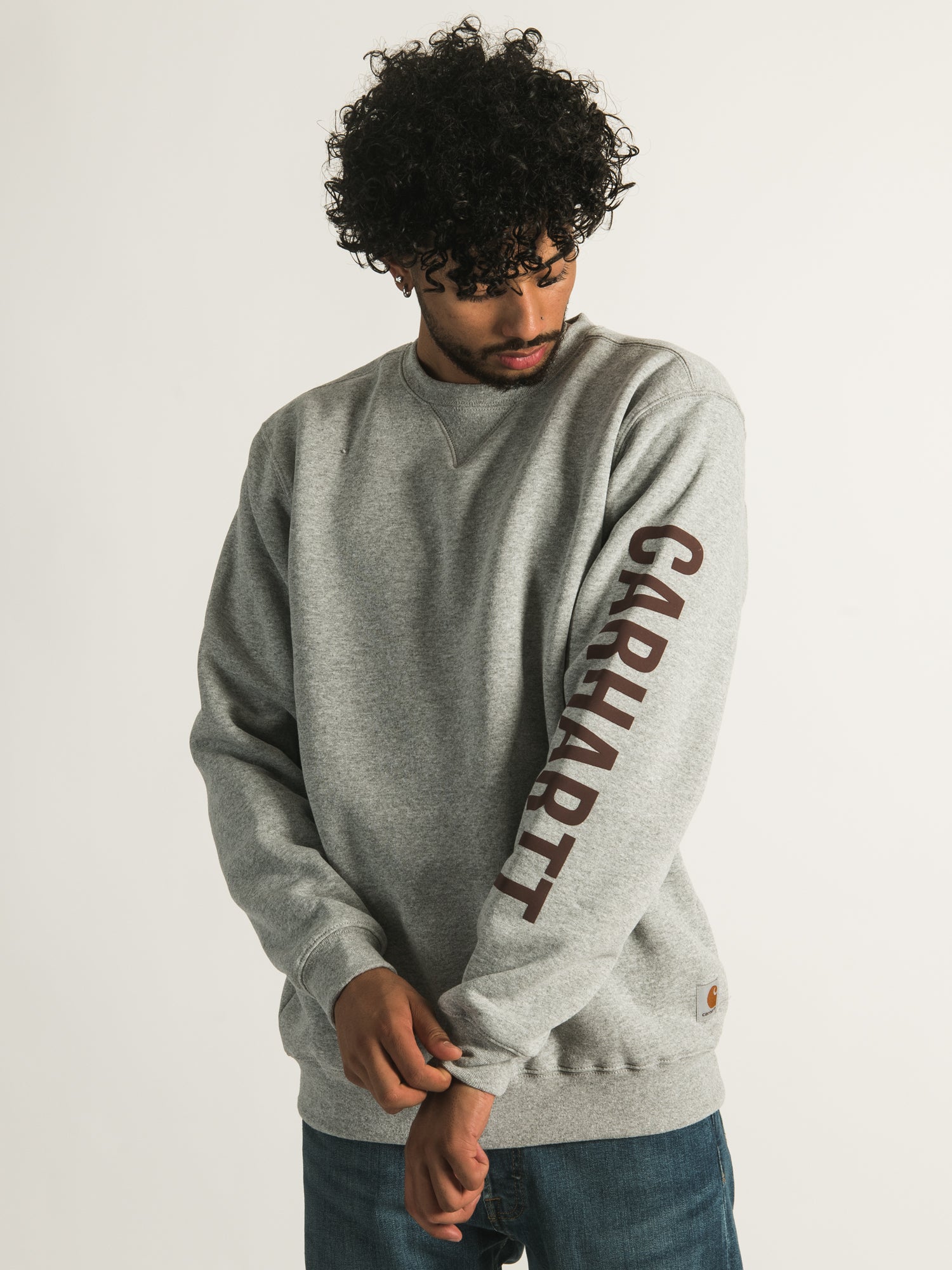 Carhartt Midweight Logo Crewneck Sweatshirt for Men & Women - Comfortable & Durable Workwear - Perfect for Outdoor Work, Casual Wear & Layering