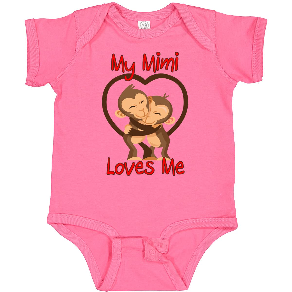 Inktastic My Mimi Loves Me Monkey Baby Bodysuit - Cute Infant Onesie for Boys & Girls - Perfect for Playtime, Family Photos & Everyday Wear