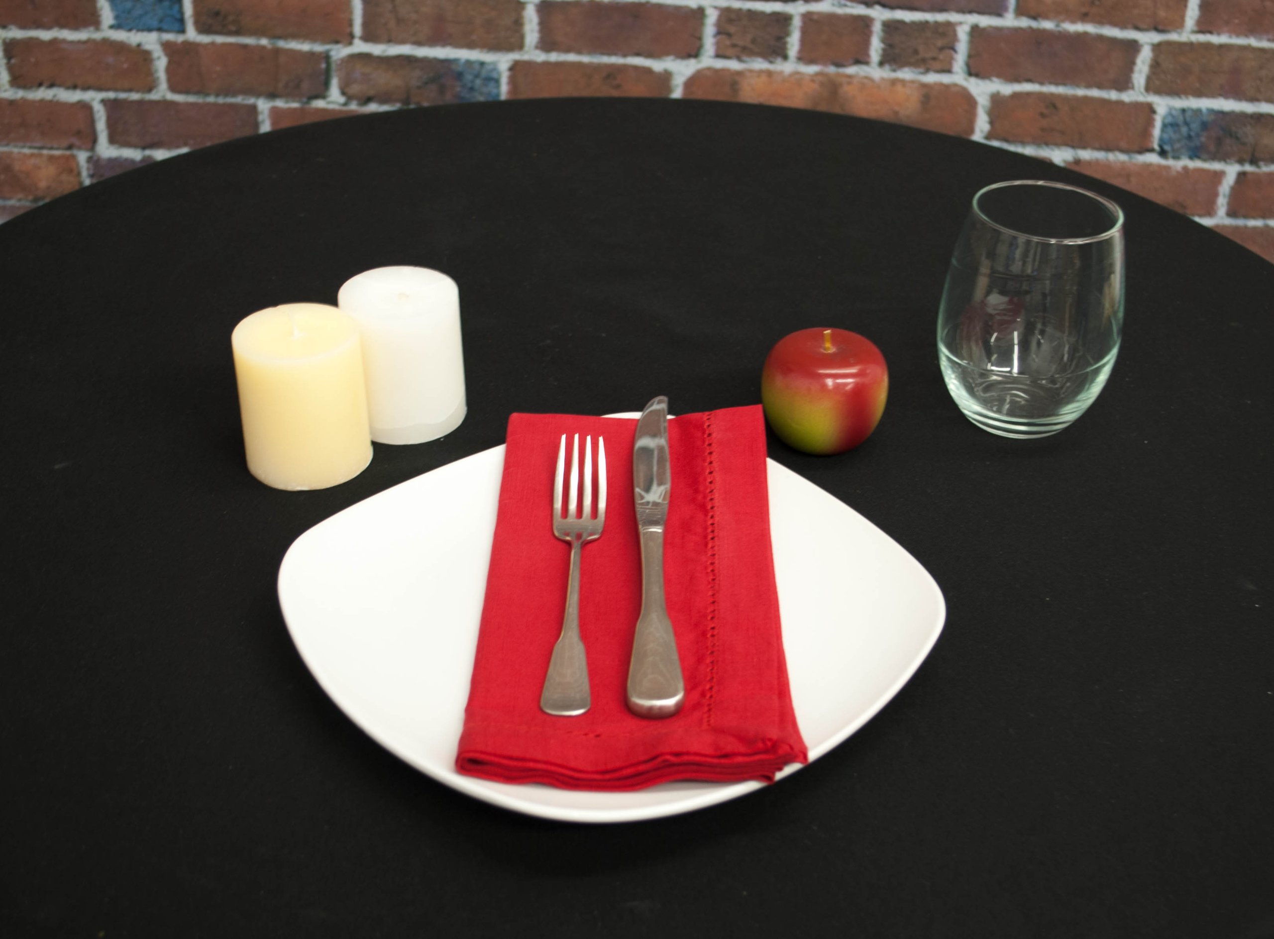 Premium Hemstitch Linen Dinner Napkins - Set of 12, Elegant Red Cloth Napkins for Formal Dining, Wedding, Holiday Parties & Special Occasions