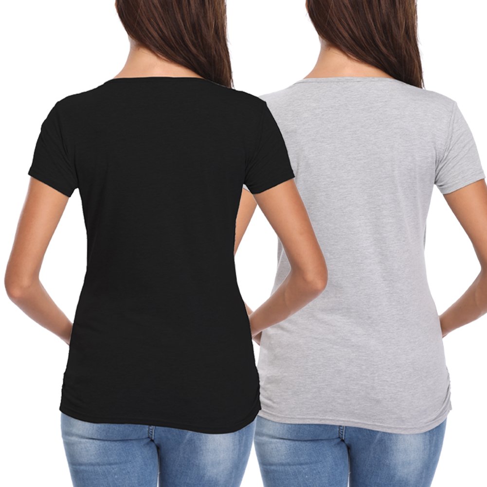 Comfortable Women's Maternity Nursing Tops - Soft Breastfeeding Shirts with Short Sleeves for Pregnancy & Nursing - Perfect for Casual Wear, Outings & Mother-Baby Bonding Time