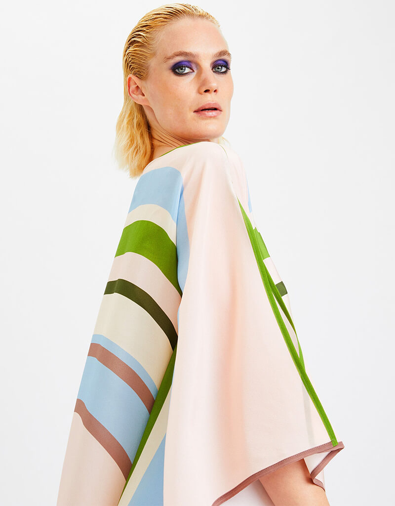 Luxury Beige Silk Crepe Kaftan Dress for Women - Elegant Boho Maxi Cover Up - Perfect for Beach, Vacation & Summer Evenings