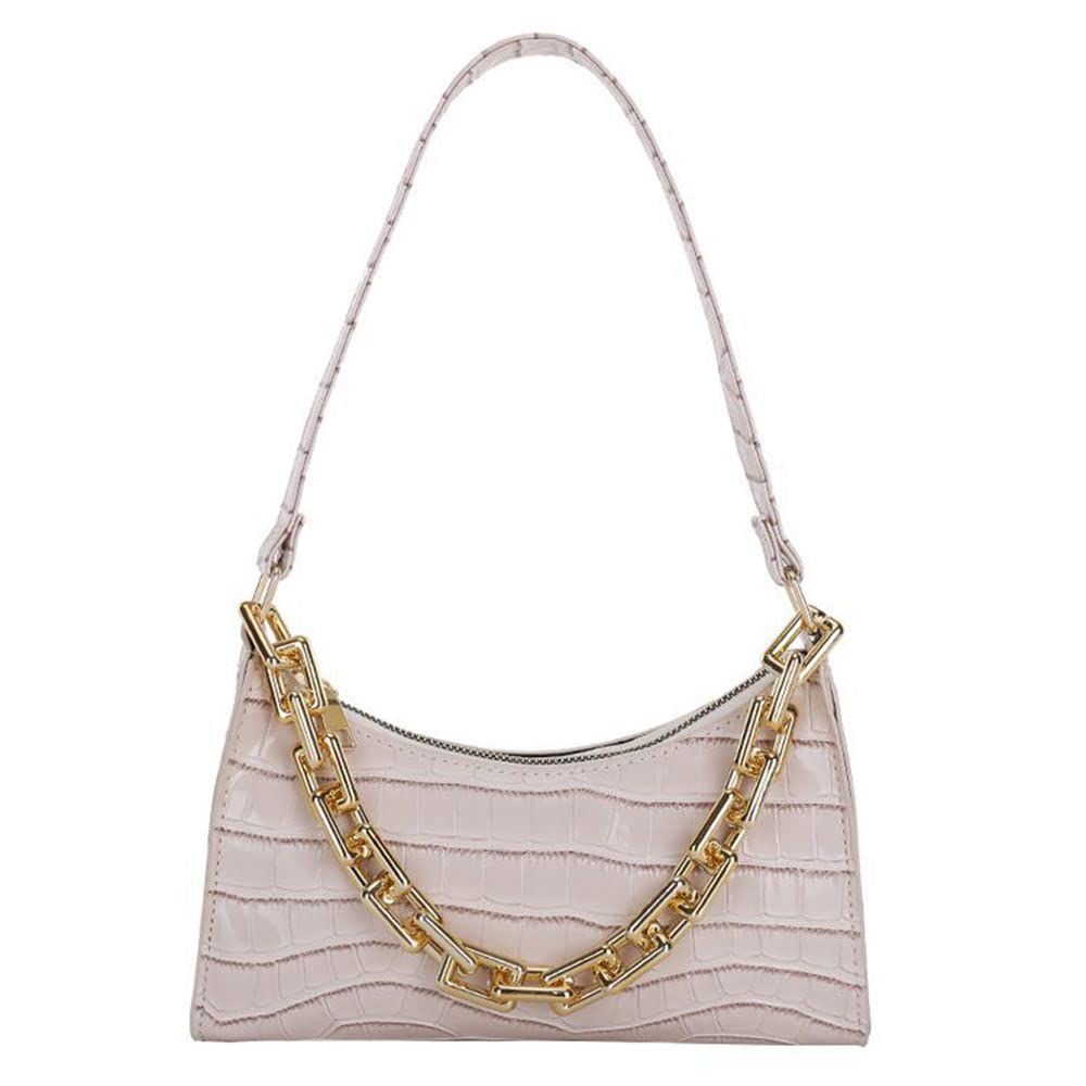Stylish Women's Shoulder Bag - PU Leather Embossed Crossbody Purse with Chain Strap for Work, Travel & Everyday Use