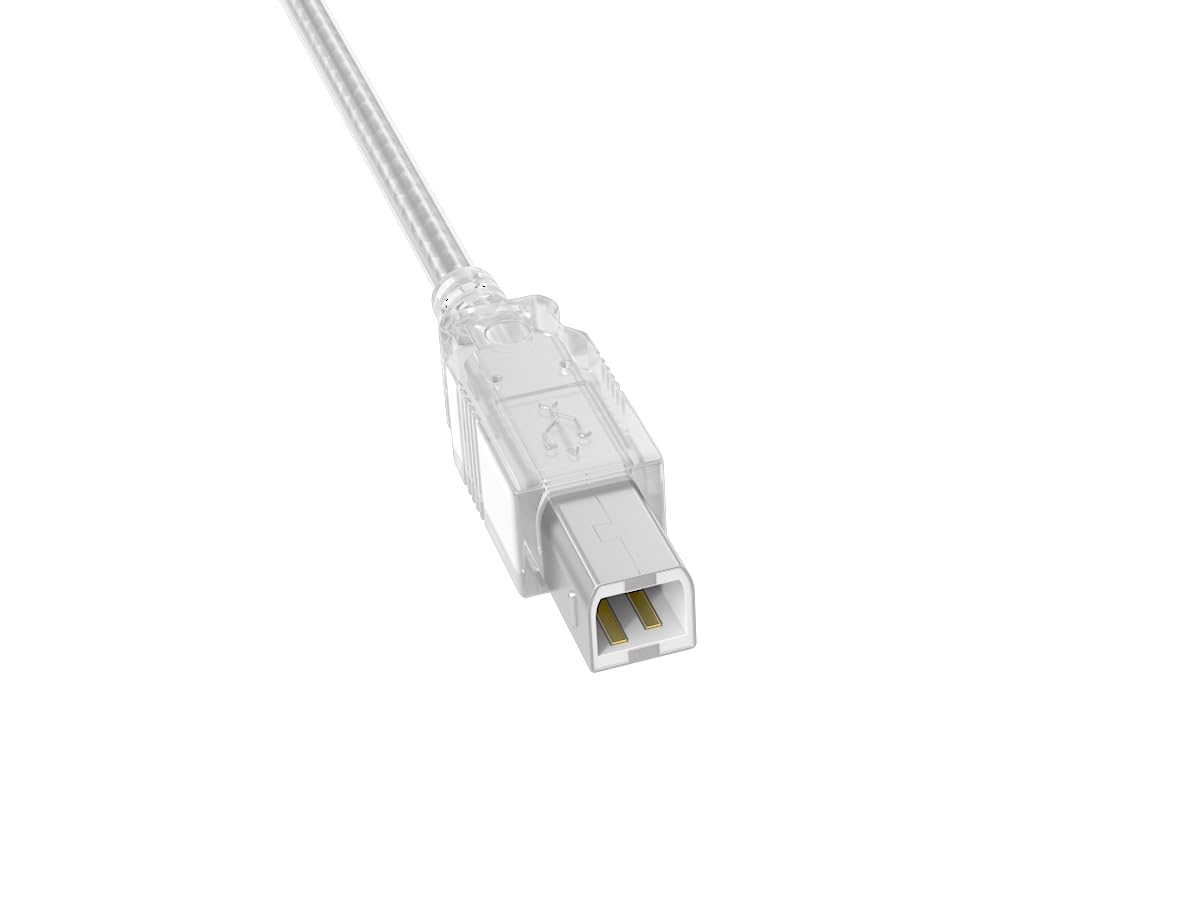 CableLeader 3ft USB 2.0 A Male to B Male Printer Cable - High Speed Data Transfer for Printers, Scanners, Hard Drives - Clear Durable Design for Office & Home Use