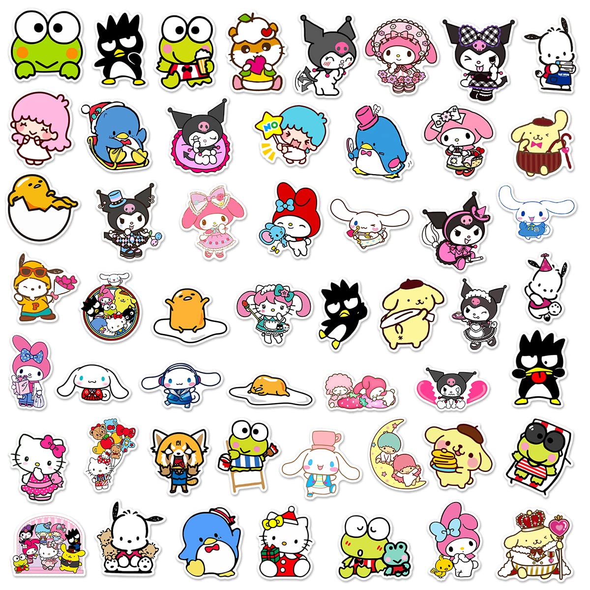 50 Pcs Kawaii Stickers Pack - Cute Cartoon Vinyl Waterproof Stickers for Water Bottles, Laptops, Phones, Skateboards, Luggage & Cars | Perfect for Kids, DIY Crafts, Scrapbooking & Personalizing Accessories