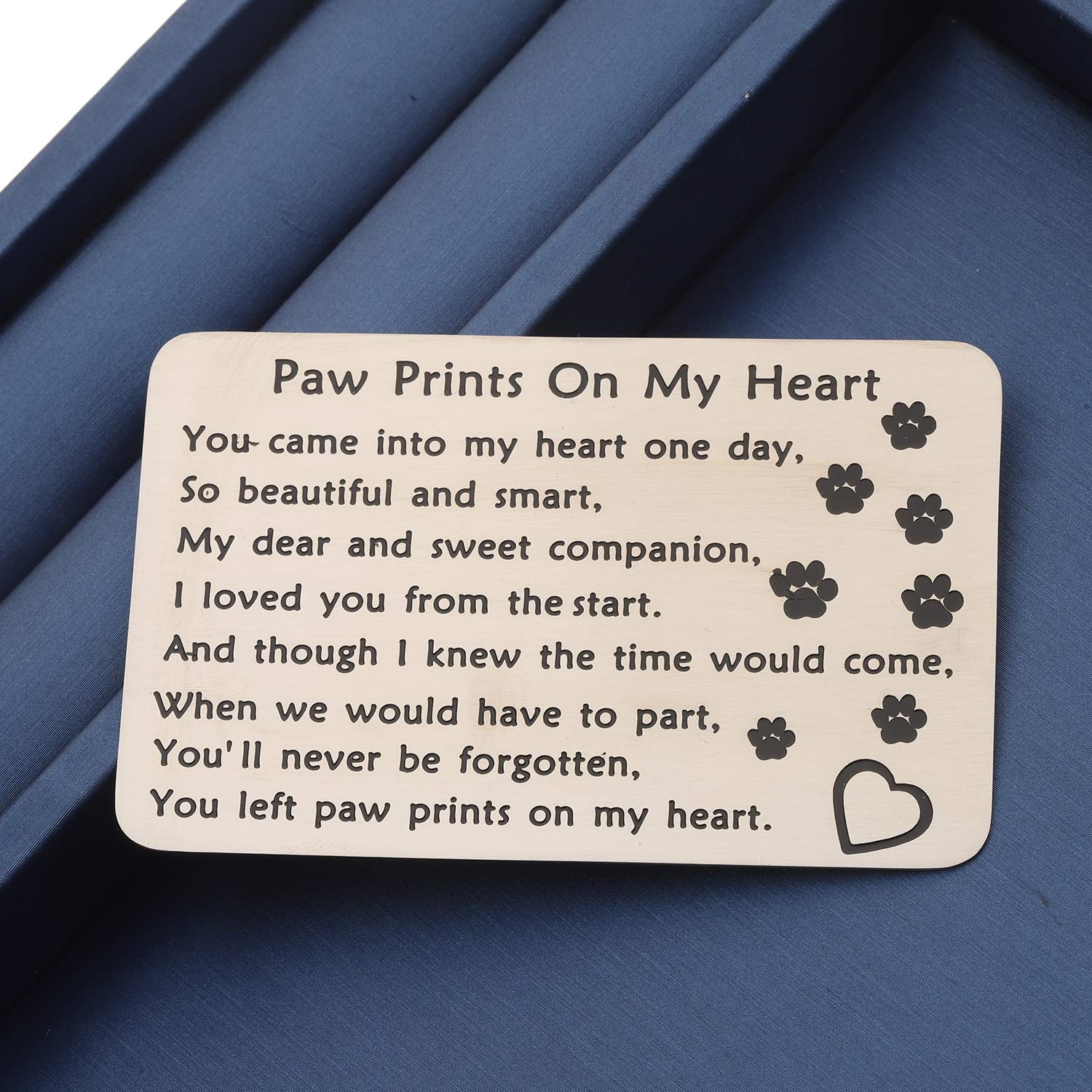 Pet Memorial Jewelry - Paw Print Wallet Card for Pet Loss Sympathy Gift | Pet Owner Keepsake for Comfort & Remembrance
