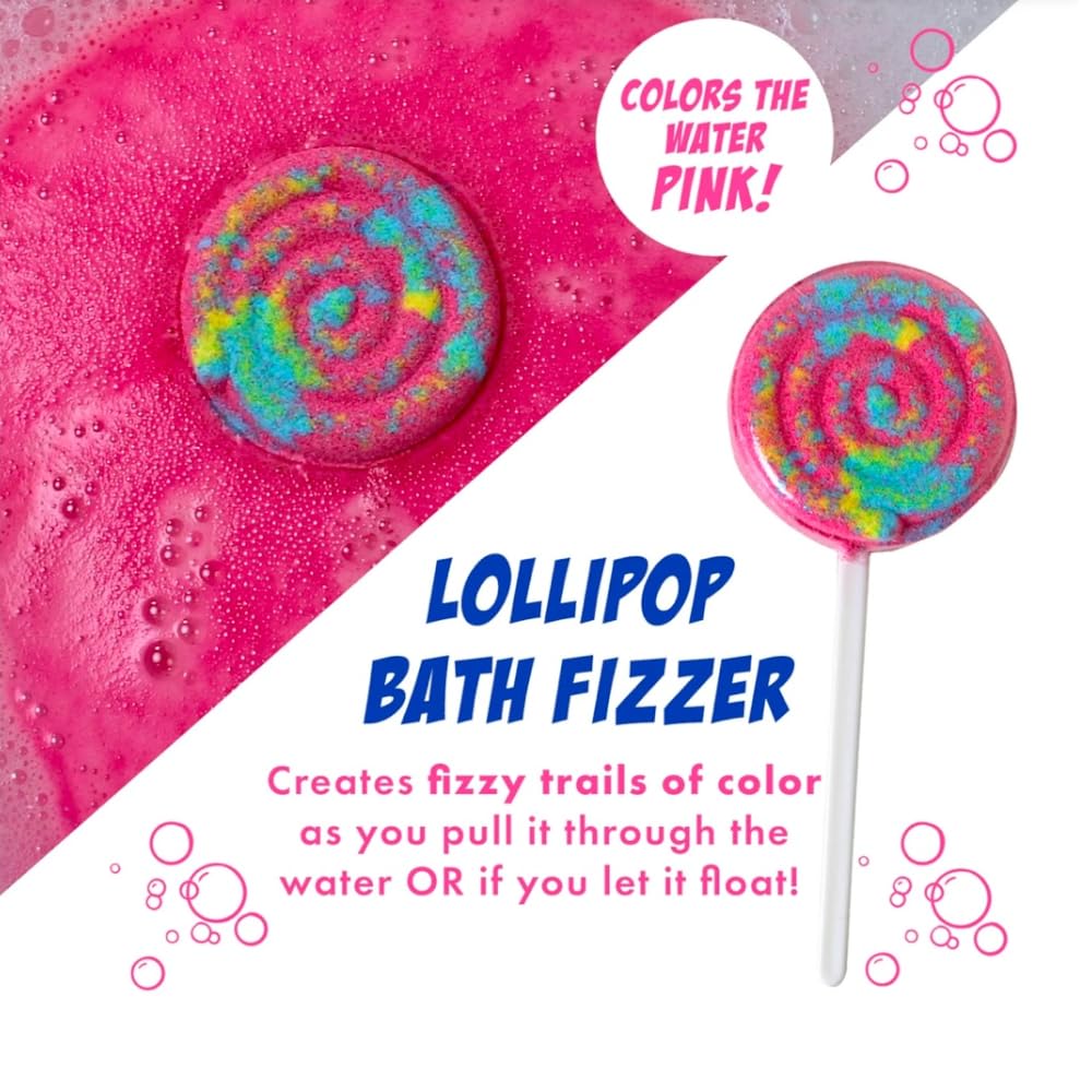 Mr Bubble Sweet Treats Bath Set - Lollipop Fizzer, Gummy Bear Bubble Bath & Bath Potion with Soap Stickers | Fun Kids Bath Time Gift for Birthday & Holidays