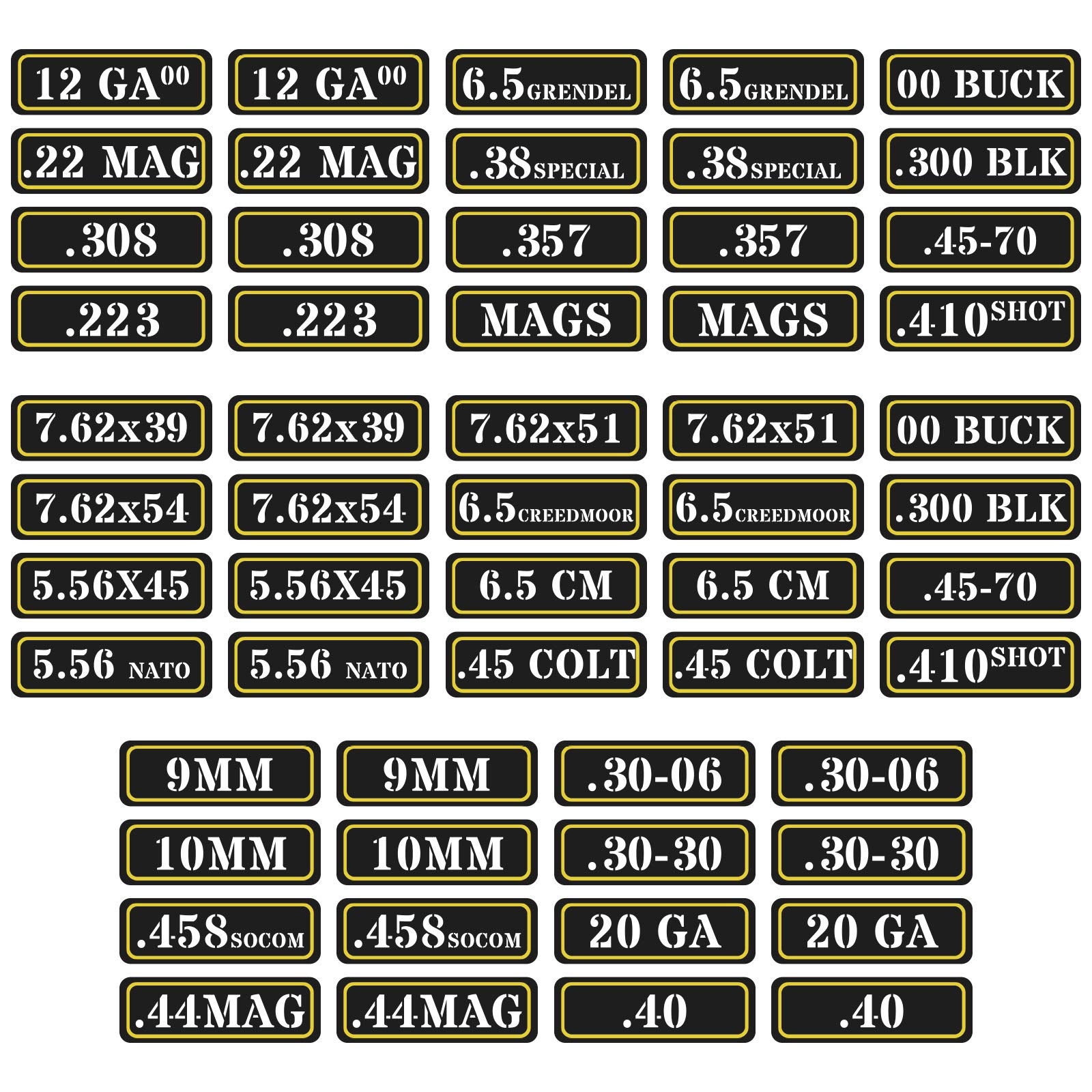 Aolamegs Ammo Can Vinyl Sticker Set - Waterproof Decals for Guns, Toolboxes & Outdoor Gear - Perfect for Hunting, Military & DIY Labeling