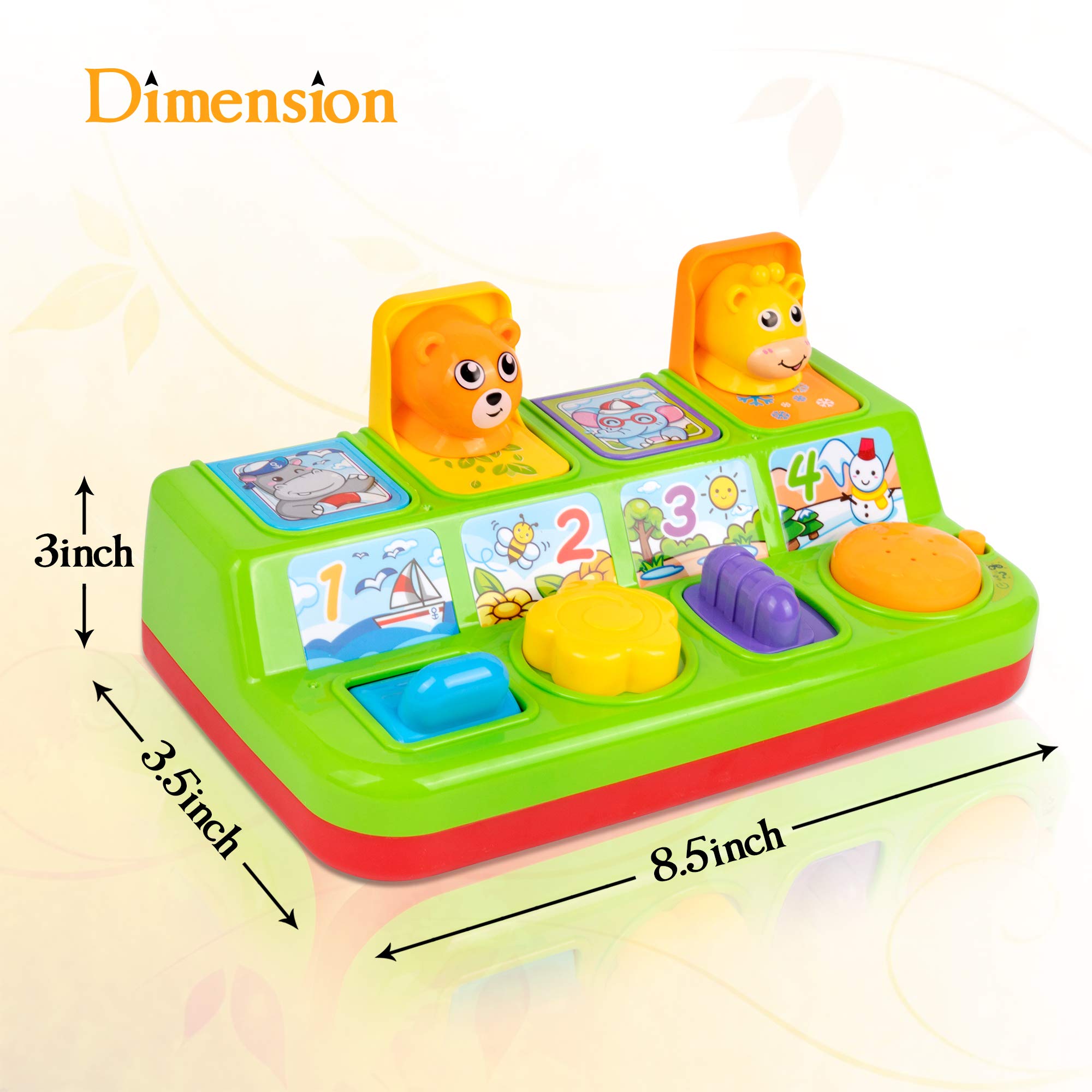 Playkidz Baby Pop Up Toy with Music & Animal Sounds - Interactive Cause & Effect Learning Toy for Toddlers 10-12 Months - Perfect for Boys & Girls Developmental Play at Home or Daycare