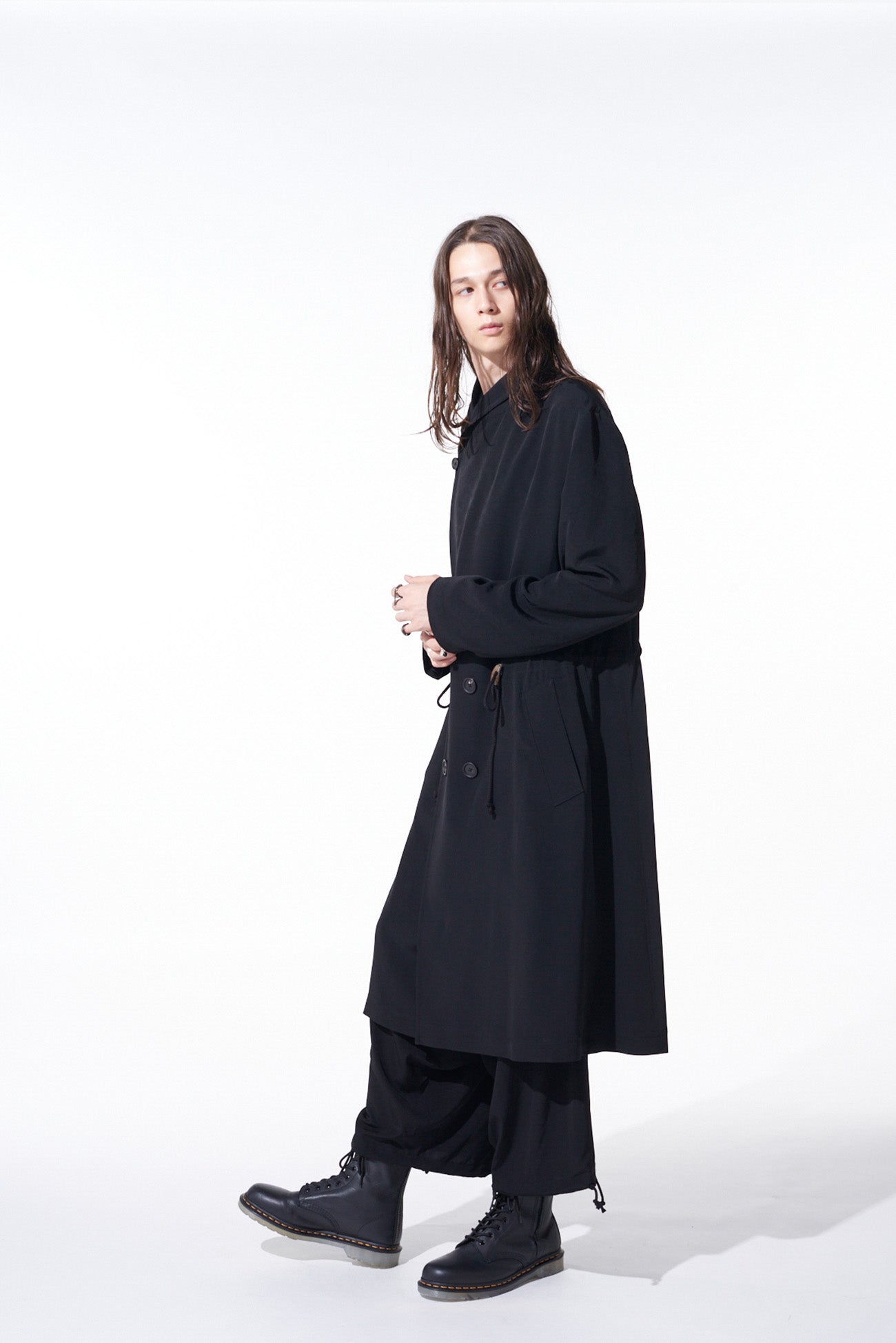 Elegant Crepe de Chine Shawl Collar Double Breasted Coat for Women - Perfect for Office Wear, Evening Events & Fall Outerwear