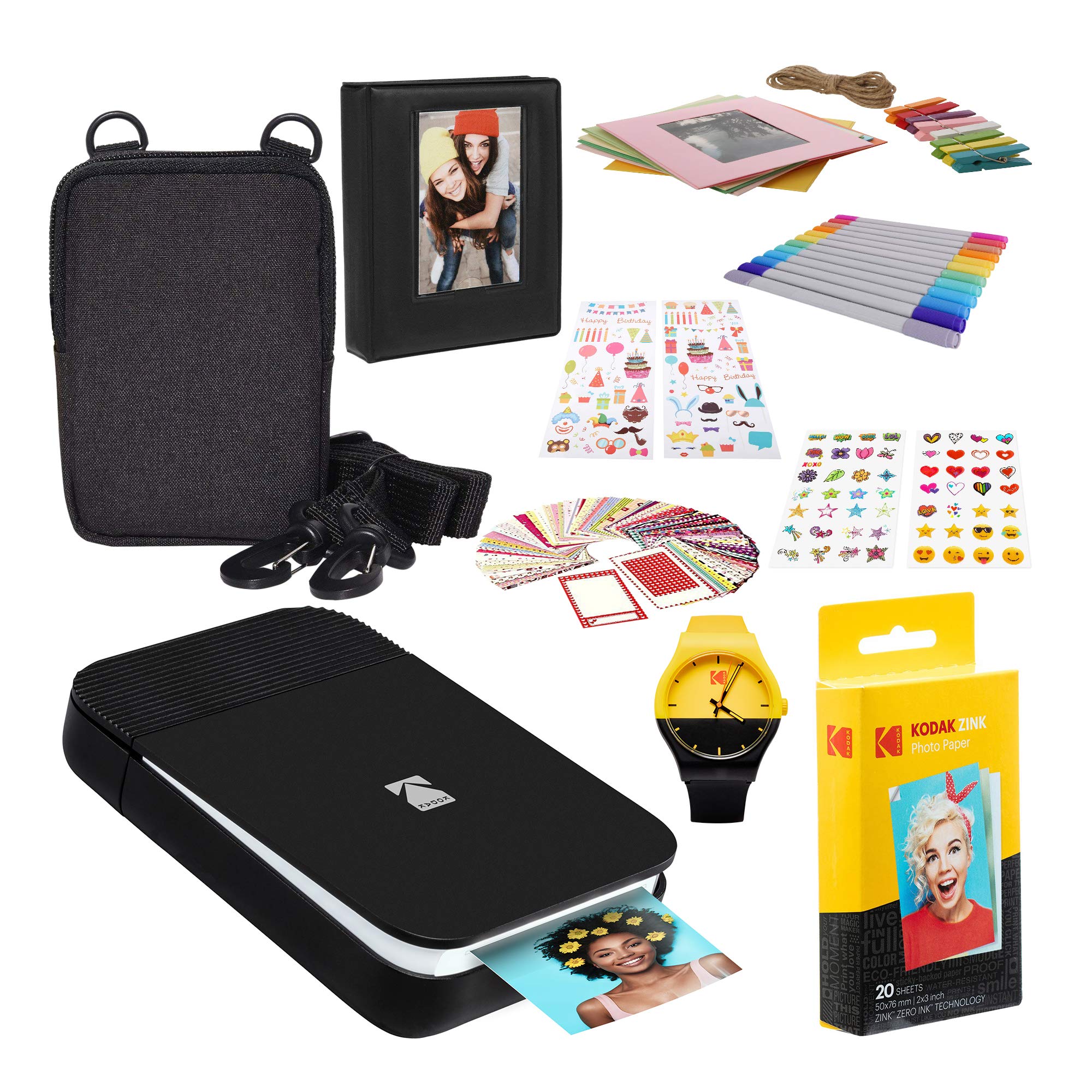 KODAK Smile Instant Digital Photo Printer (Black/White) - Portable Wireless Bluetooth Printer for Smartphones, Polaroid-Style Prints - Perfect for Scrapbooking, Travel Memories & Party Favors
