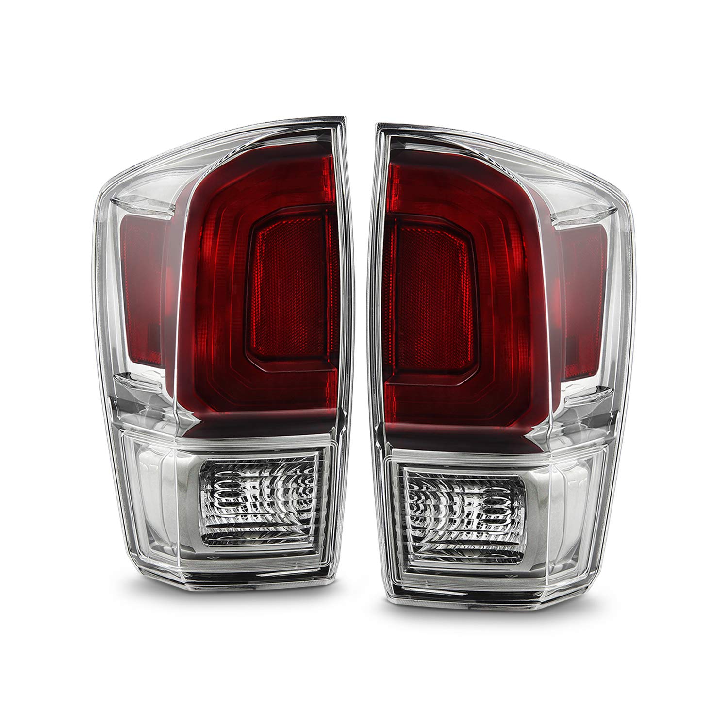 AKKON Smoked & Clear Lens Tail Lights Brake Lamp Pair for 2016-2020 Toyota Tacoma Limited (Driver & Passenger Side) - Enhance Style & Safety for Night Driving & Off-Road Adventures