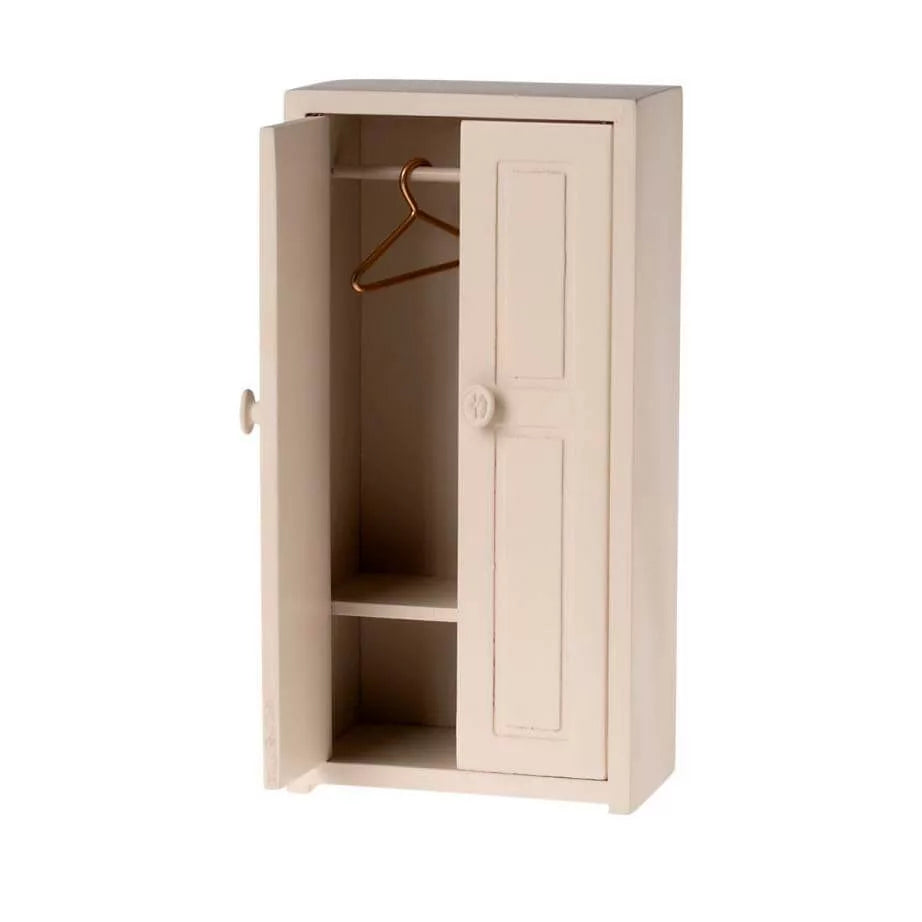 Maileg Mouse Cream Closet - Adorable Miniature Dollhouse Wardrobe for Kids Room Decor & Pretend Play