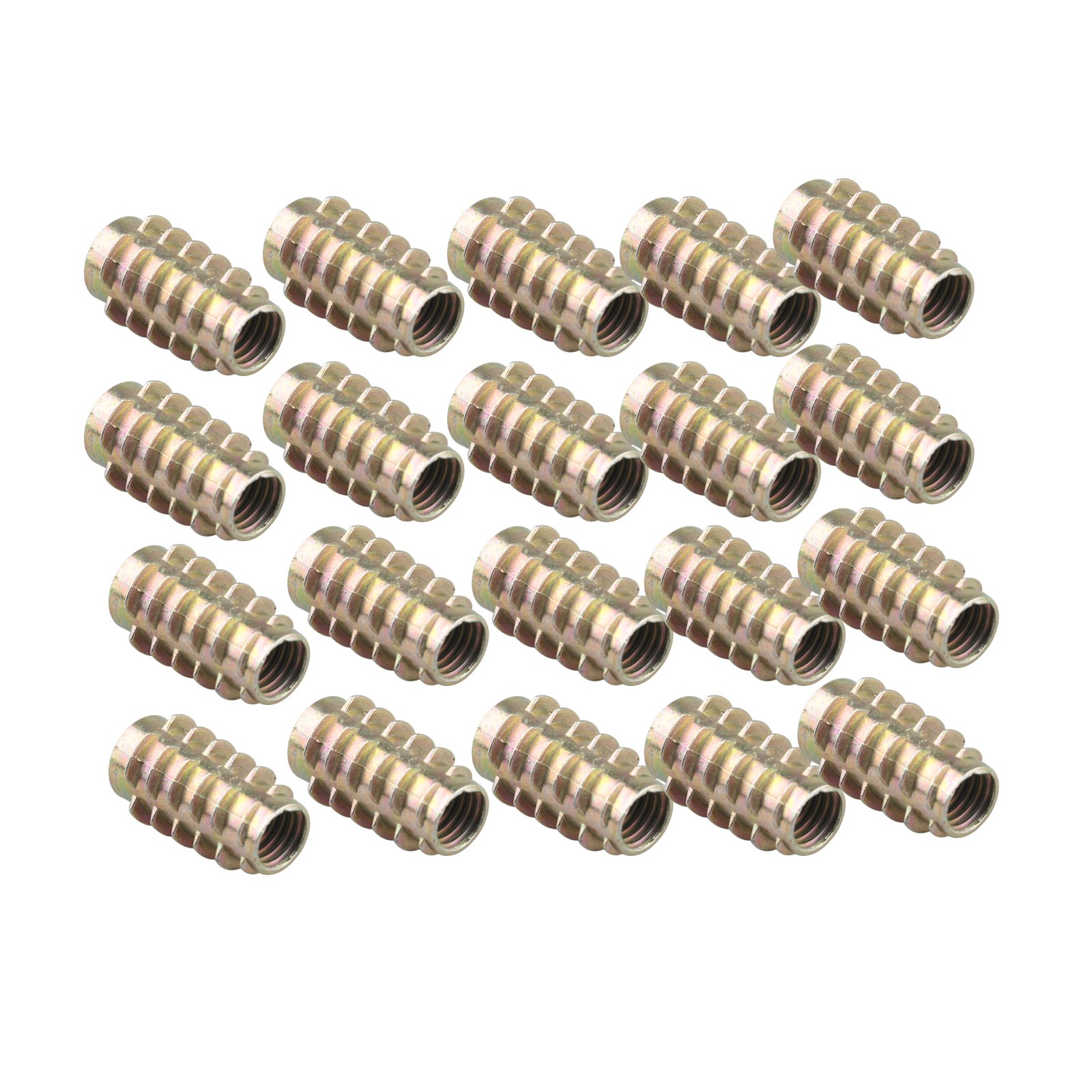 20-Pack M8 x 25mm Hex Flange Nuts - Furniture Fasteners for Wooden Beds, Wardrobes & Cribs - Durable Metal Threaded Inserts for Secure Assembly & DIY Projects
