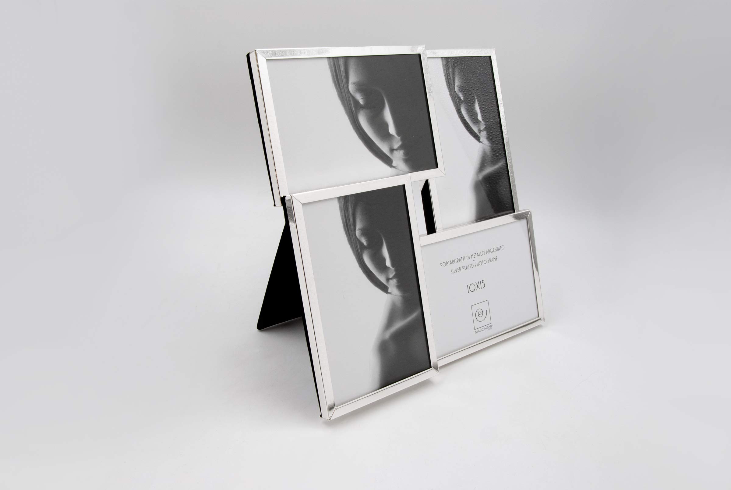 Silver Metal Photo Frame - Holds 4 Pictures 10x15cm - Elegant Rectangle Display for Wall, Desk & Home Decor - Perfect for Family Photos, Wedding Memories & Office Display