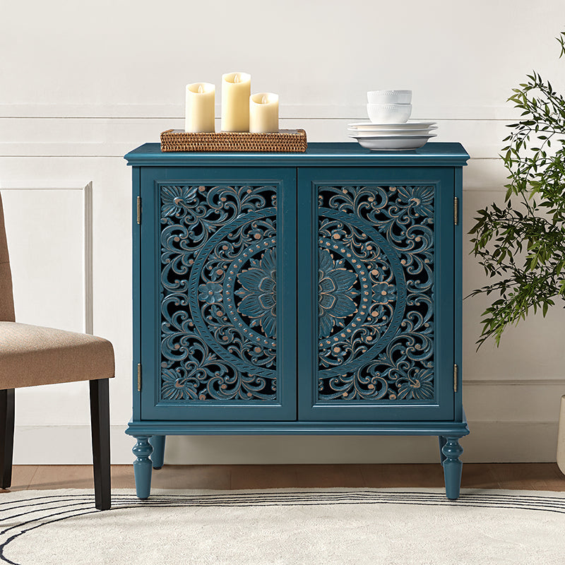 Emathides 32-Inch Tall 2-Door Accent Cabinet with Storage - Modern Entryway Console Table for Hallway, Living Room & Bedroom Organization