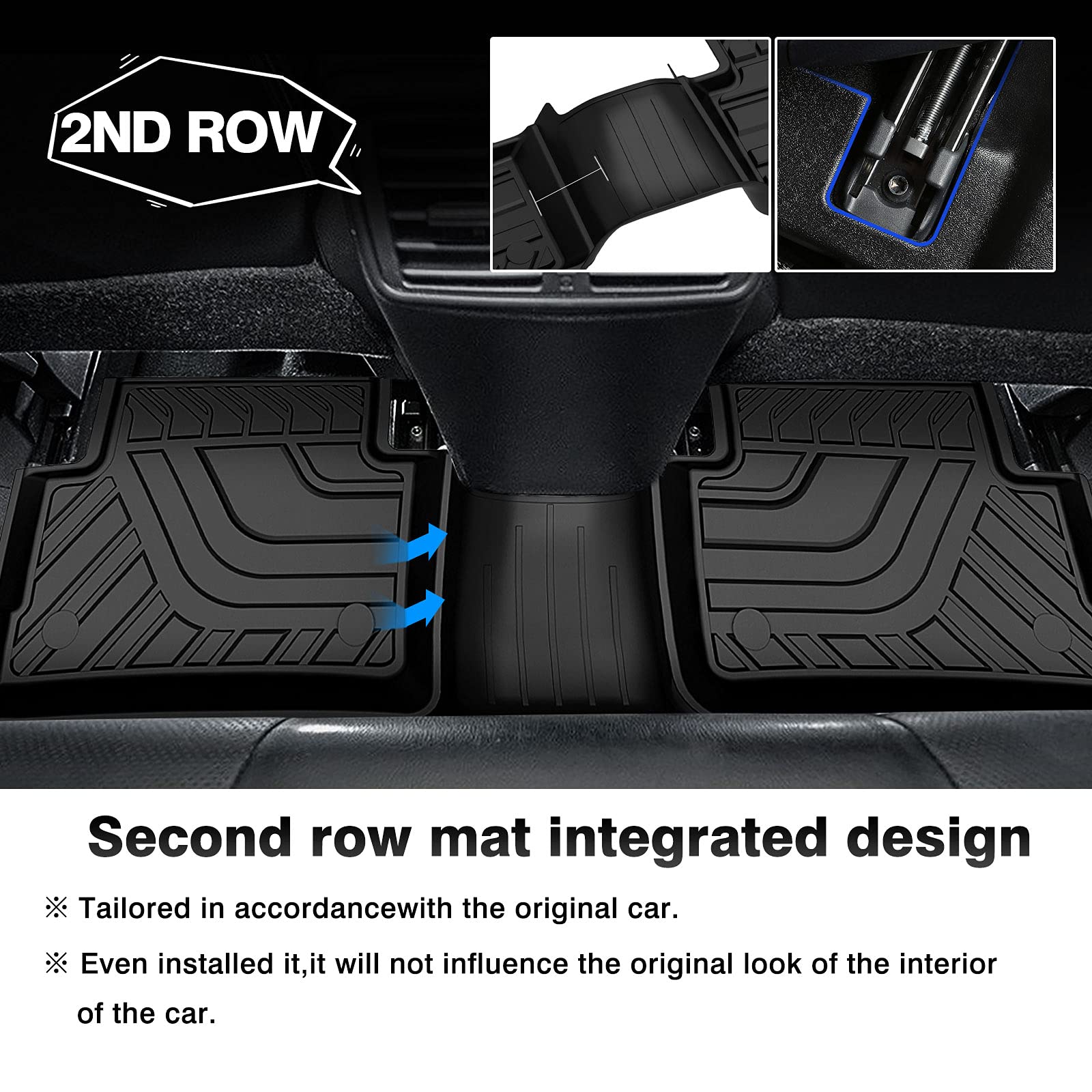 Custom Fit TPE All-Weather Floor Mats for 2017-2023 Nissan Rogue Sport (Excludes Nissan Rogue) - Non-Slip Black 2-Row Floor Liners Set | Perfect for Winter Snow, Mud & Wet Weather Protection