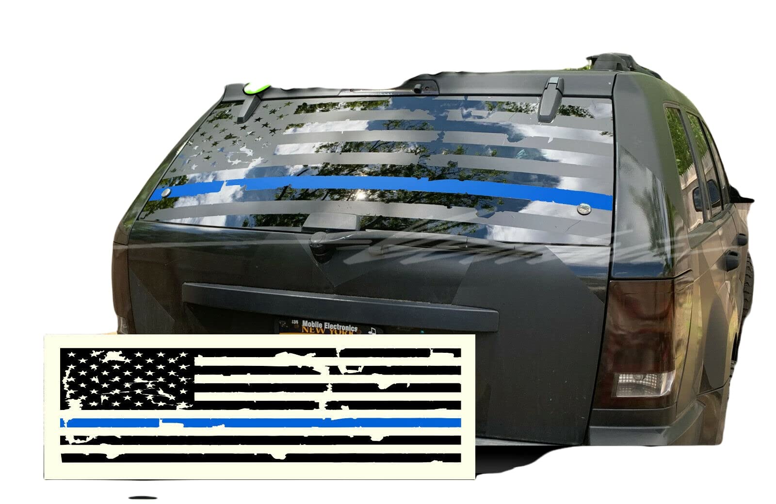 American Flag SUV Back Window Decal - Patriotic Rear Car Sticker for Trucks & Vehicles - Waterproof Vinyl Decoration - Perfect for 4th of July, Veterans Day & Road Trips