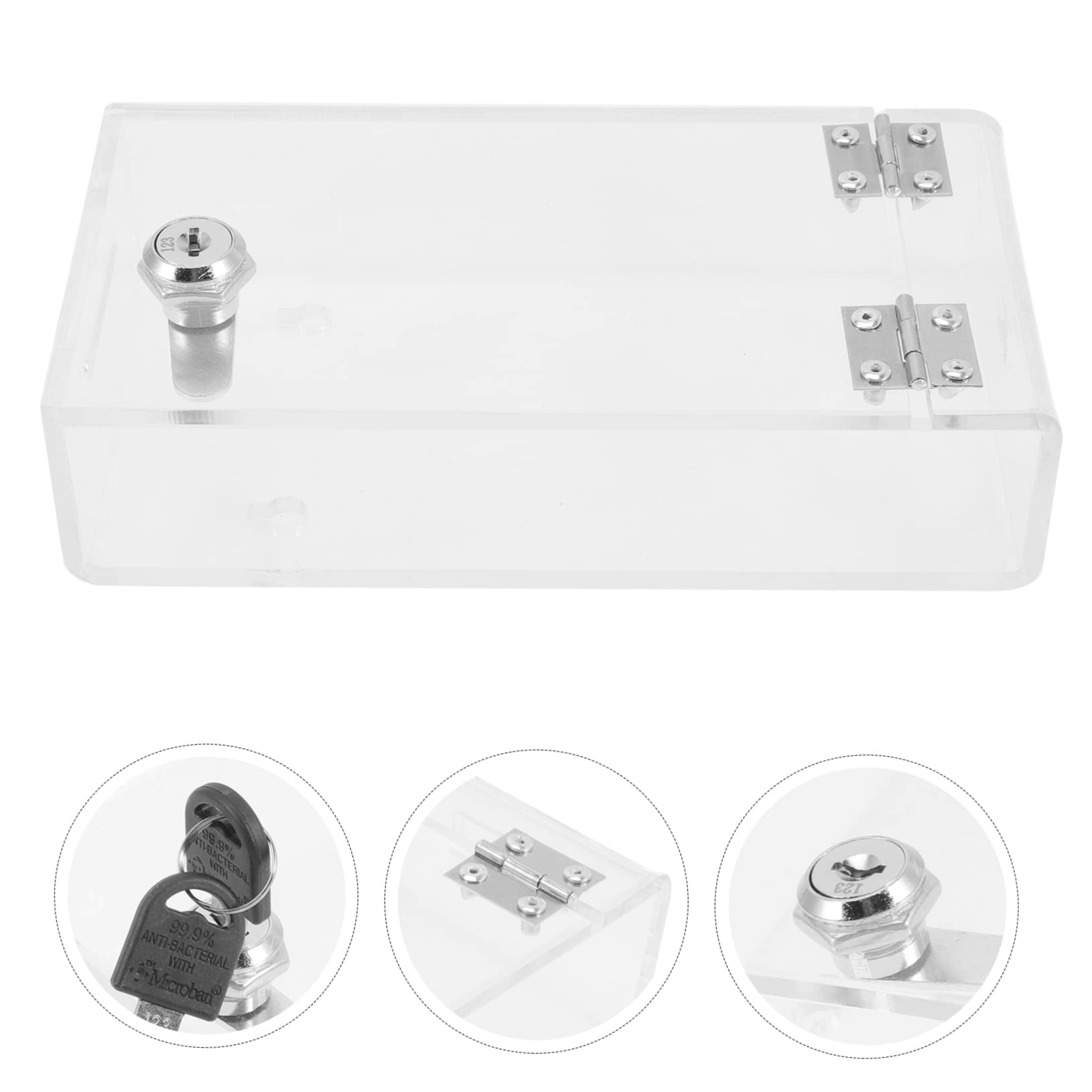 STOBOK Clear Acrylic Smartphone Storage Box with Lock - Durable Phone Organizer Case for Office, Home & Retail Use - Secure Cell Phone Locker Cabinet for Staff & Personal Devices