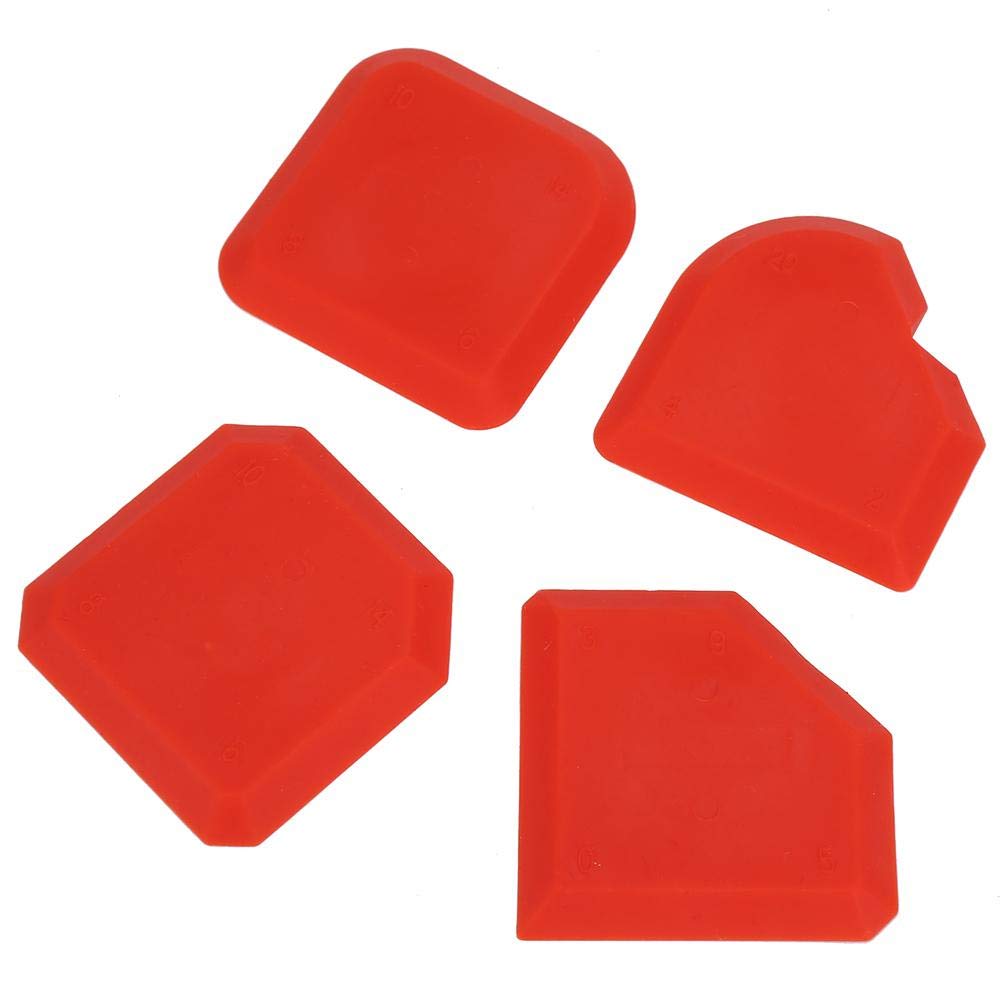 4Pcs Caulking Tool Kit - Silicone Sealant Grout Remover & Scraper Set - Professional Caulk Finishing & Removal Tools for Bathroom, Kitchen & Tile Cleaning, Sealing & DIY Home Improvement Projects
