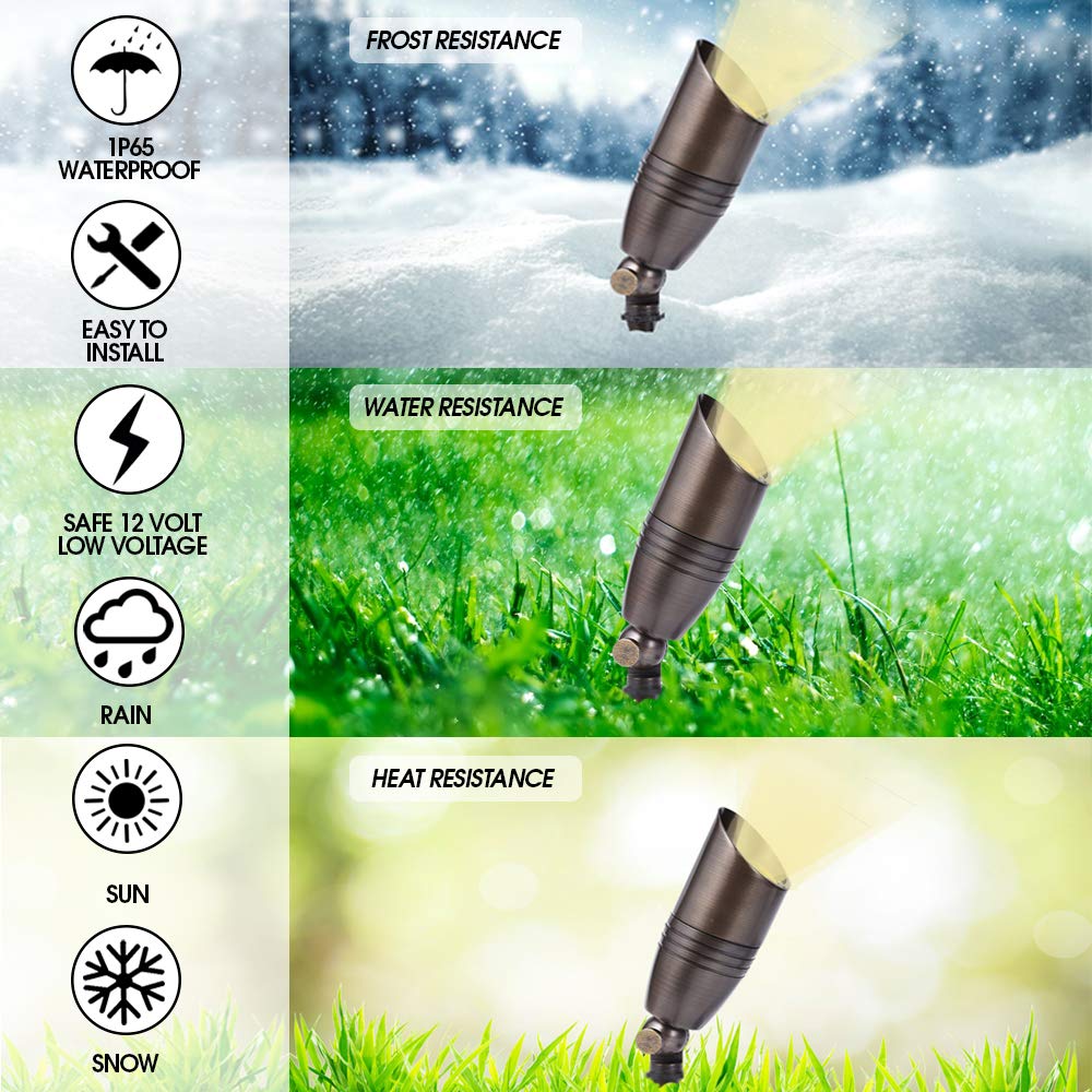 **Outdoor LED Spot Lights - 108W Solid Brass Landscape Lighting for Yard, Garden, Patio, Pool & Deck | Bright, Durable & Energy-Efficient Security Lighting (Bulb Not Included) | Perfect for Highlighting Pathways, Trees & Architectural Features**
