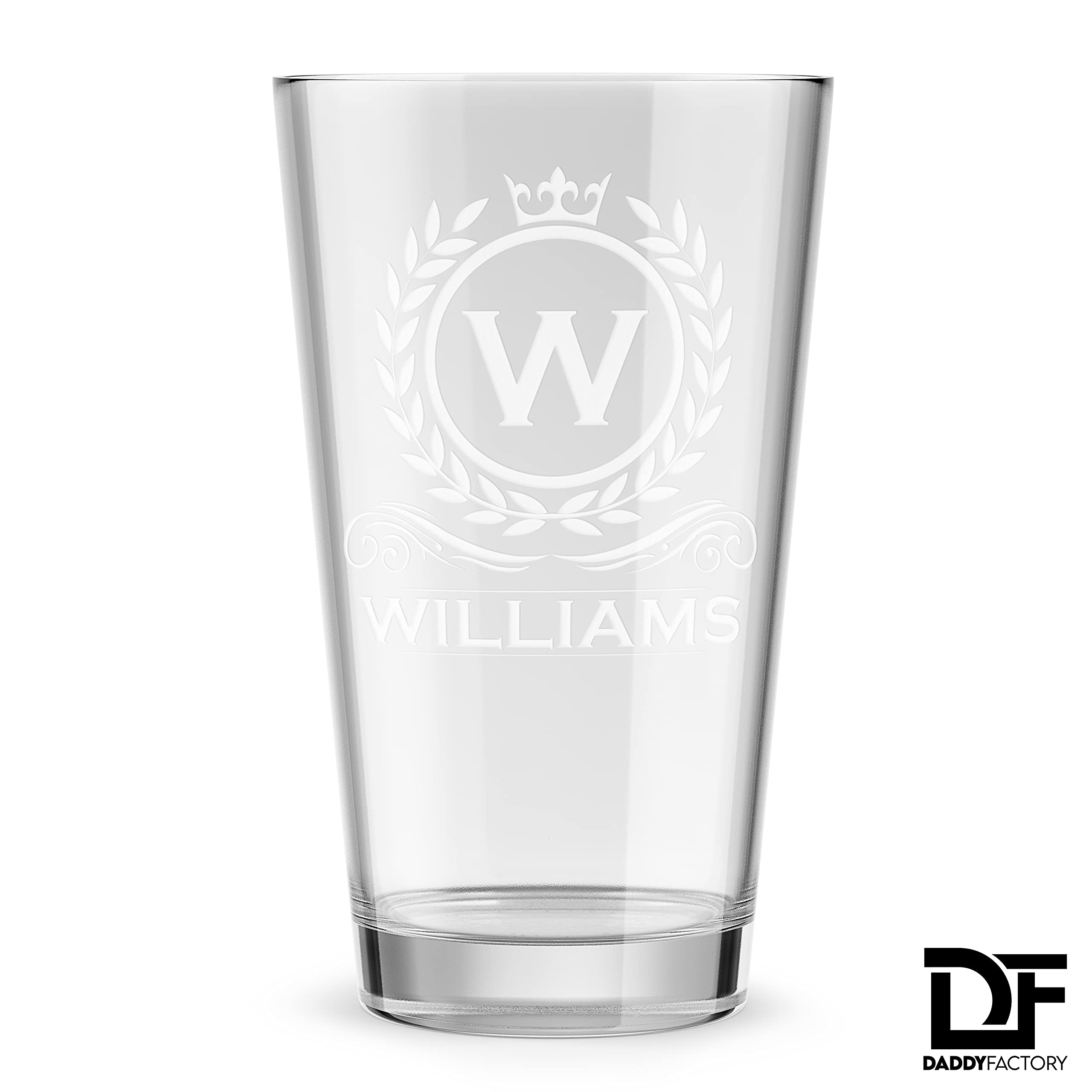 Personalized Engraved 16 oz Monogram Pint Glass - Custom Gift for Men, Dad, Groomsmen & Best Man - Perfect for Weddings, Father's Day & Beer Lovers