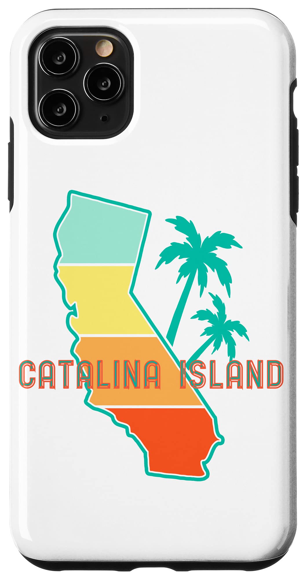 iPhone 11 Pro Max Case - California Beaches Souvenir Design, Retro Catalina Island Style - Perfect for Travel, Beach Trips & Everyday Protection