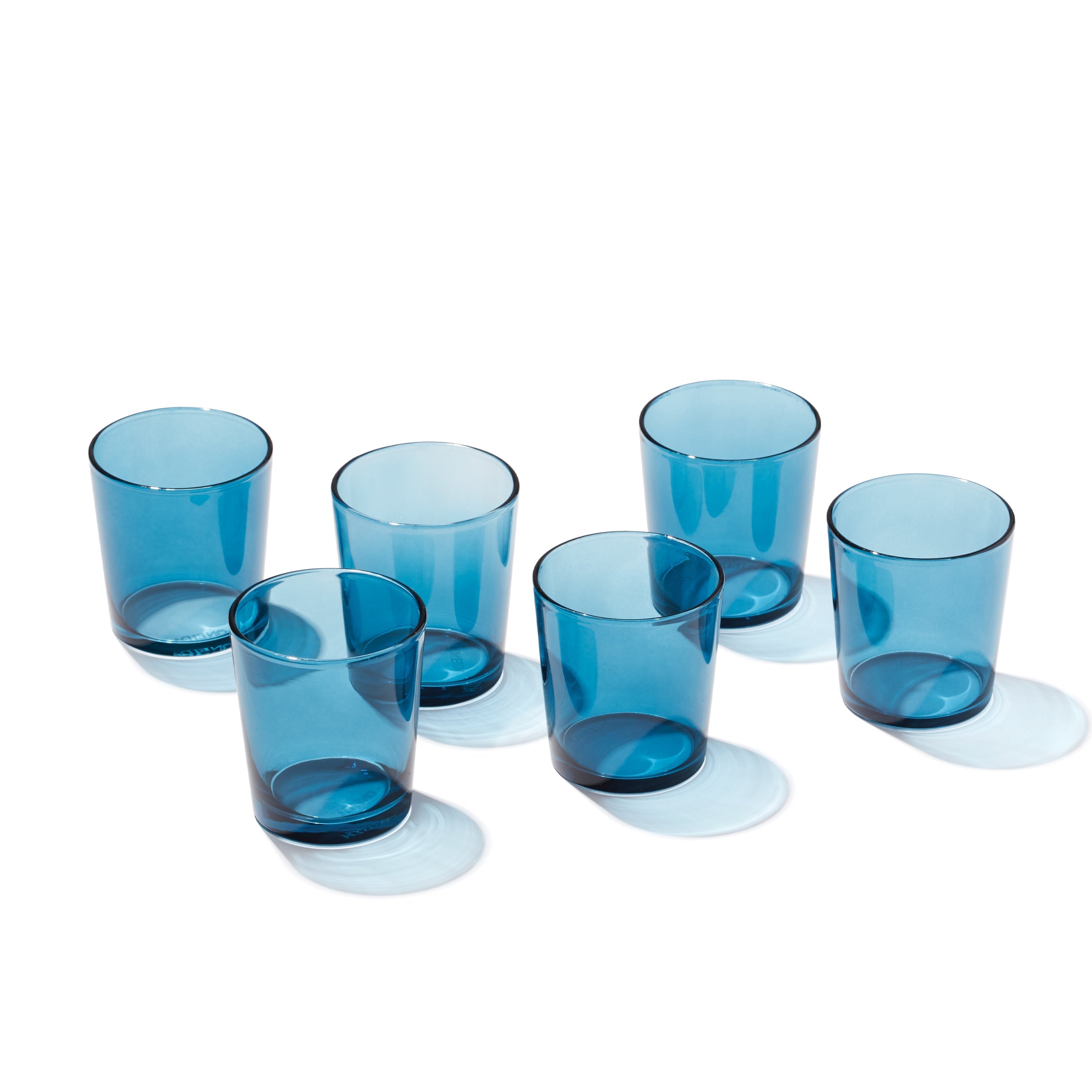 Stackable Blue Shot Glasses Set of 6 - Durable Party Cups for Cocktails, Tequila & Liquor - Perfect for Bars, Weddings & Game Nights