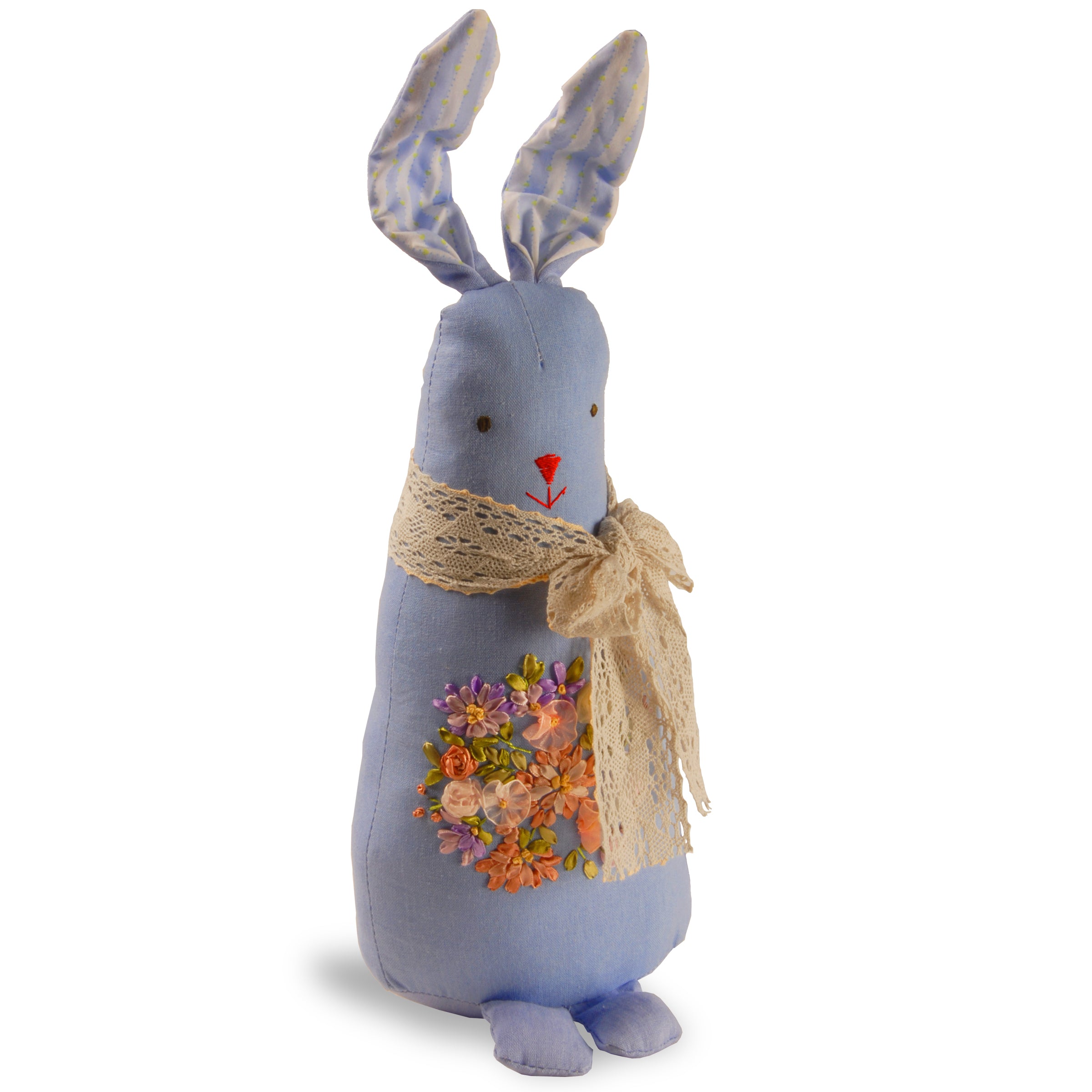 20 Inch Easter Garden Decor Fabric Blue Rabbit - Perfect for Spring Home Decor, Outdoor Easter Party, and Holiday Yard Ornaments