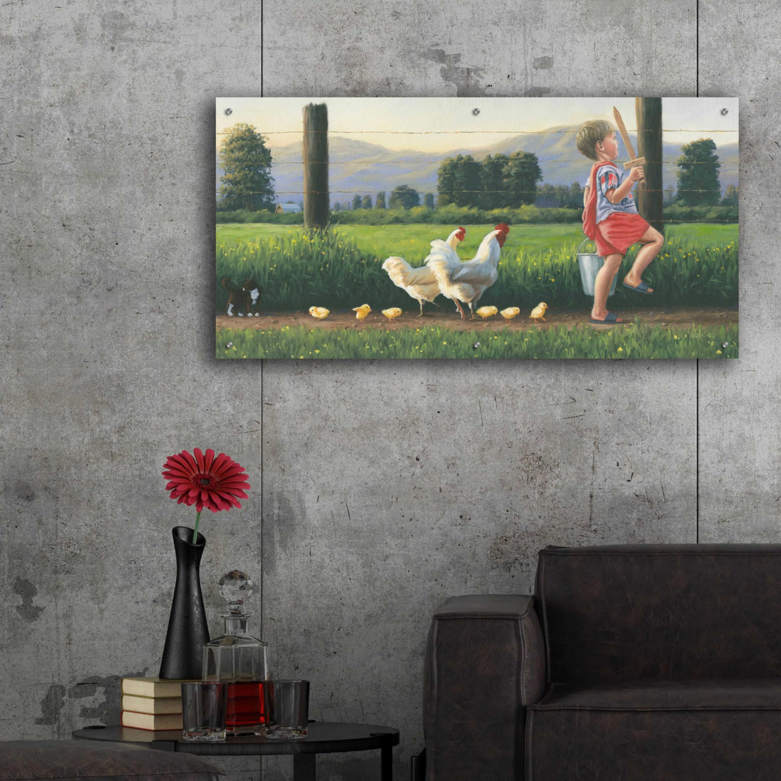 Fearless Leader Acrylic Glass Wall Art by James Wiens - 48x24 Inches Modern Abstract Painting for Living Room, Office & Gallery Decor
