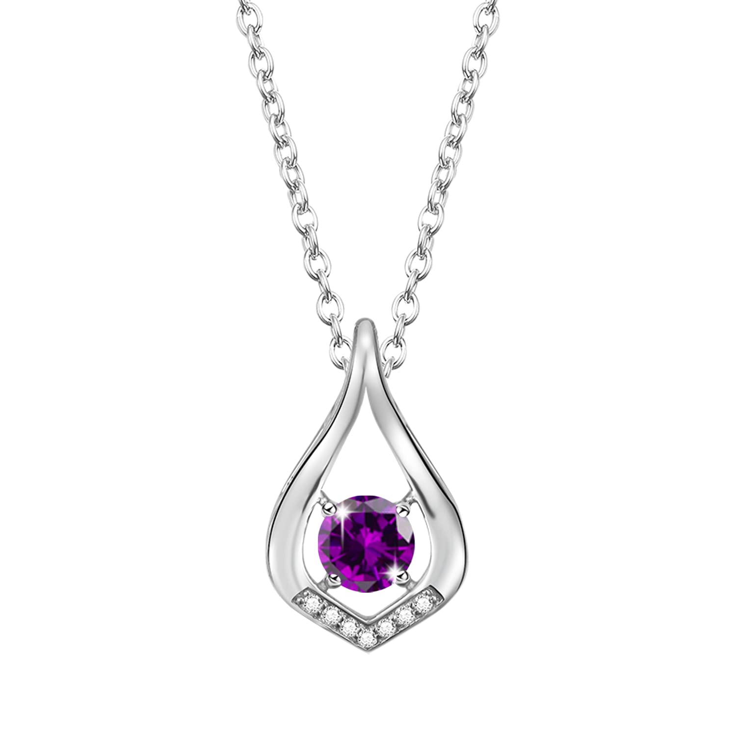 12 Months Colorful Birthstone Necklace for Women - Sterling Silver Infinity Pendant Jewelry Gift for Anniversary, Birthday, Christmas & Valentine's Day - Perfect for Everyday Wear, Special Occasions & Thoughtful Gifting