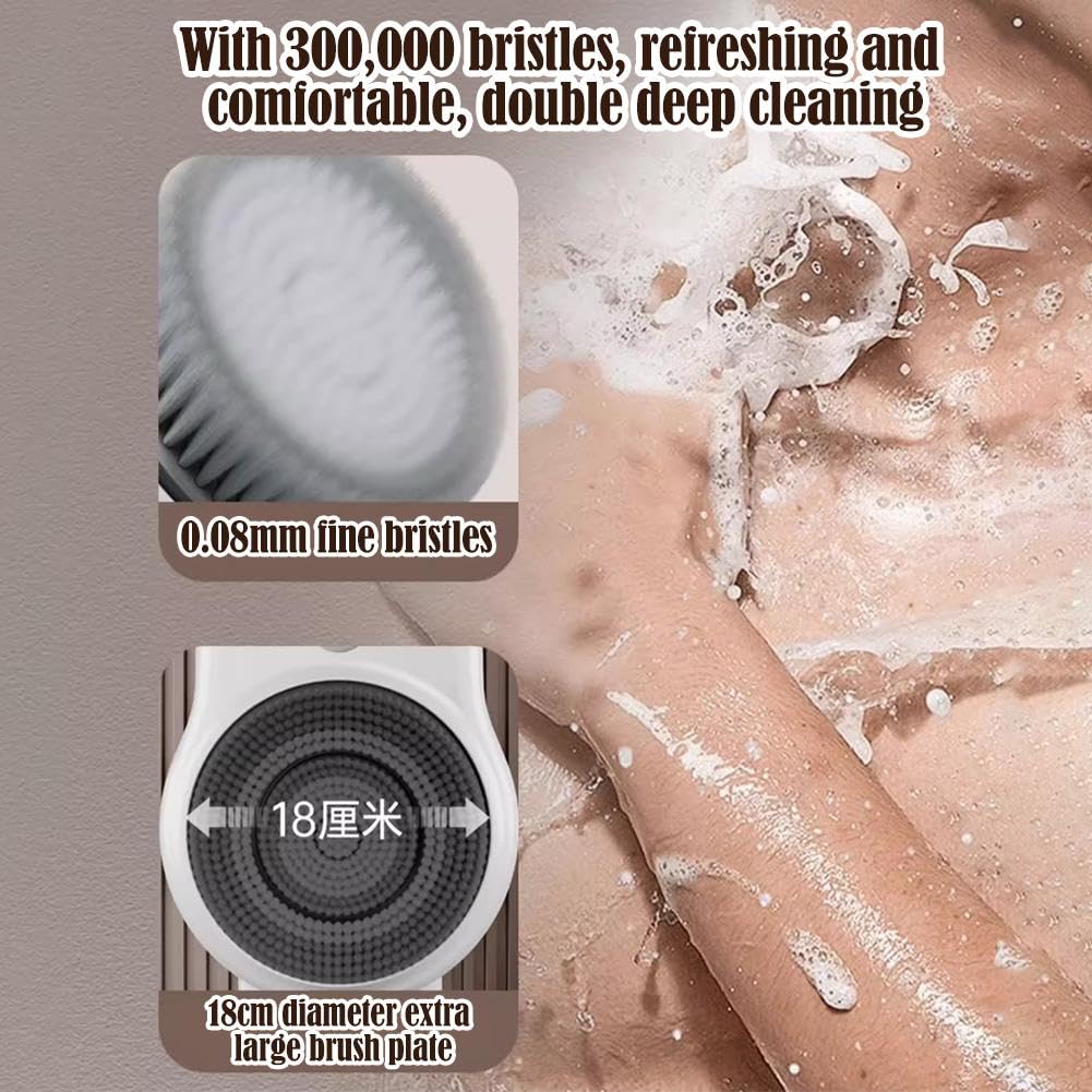 Electric Back Scrubber for Shower - 360° Automatic Wall Mounted Exfoliating Bath Brush with Deep Cleansing Pad | Perfect for Elderly, Disabled & Hard-to-Reach Back Areas
